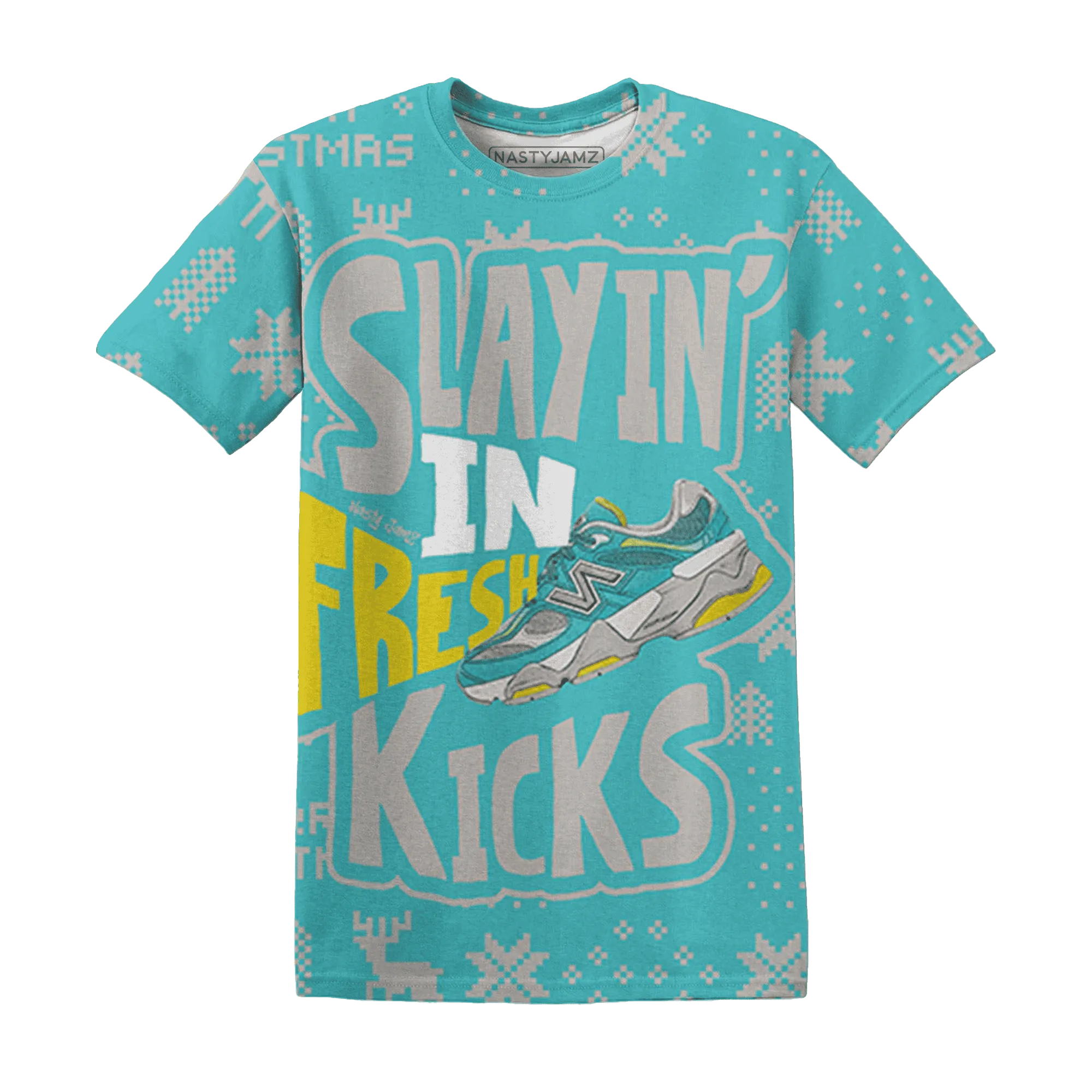 NBL-Cyan-Burst-9060-NastyJamz-T-Shirt-Match-Slayin-Kicks-3D