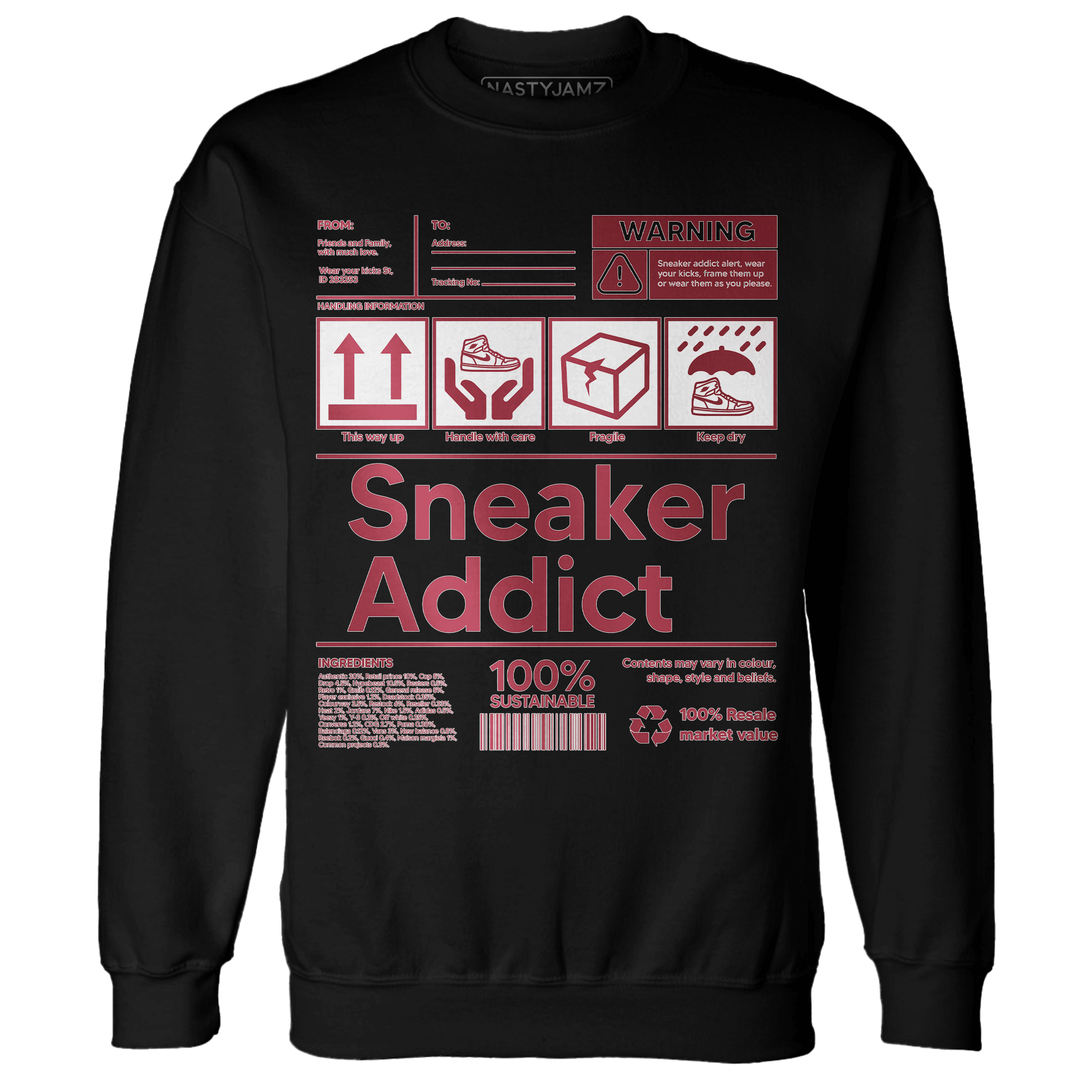 High 85 Metallic Burgundy 1s Sweatshirt Match Sneaker Addict - NastyJamz