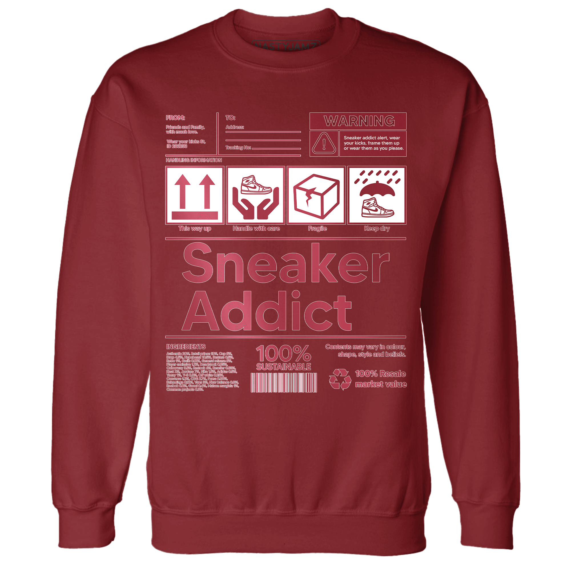 High 85 Metallic Burgundy 1s Sweatshirt Match Sneaker Addict - NastyJamz