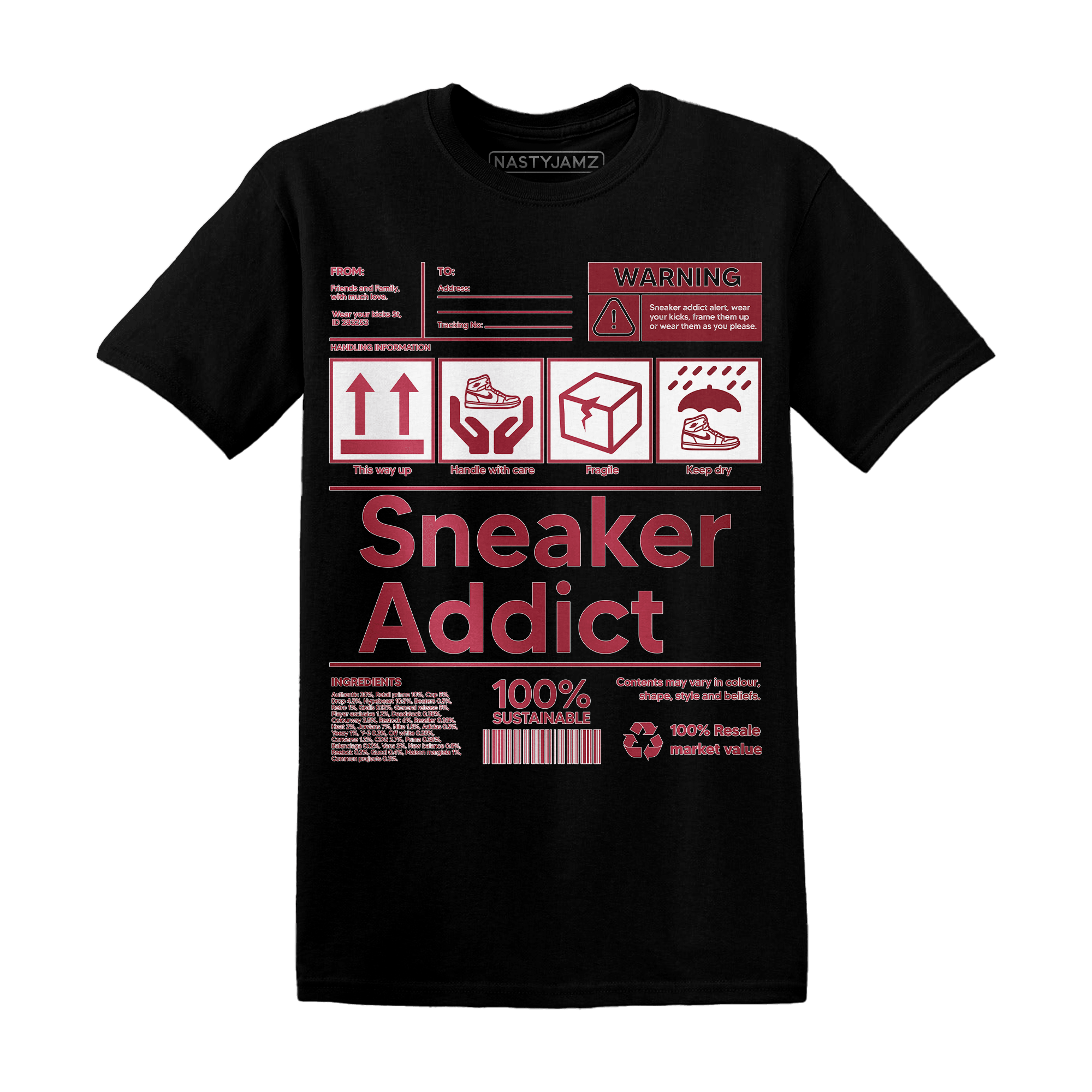 High 85 Metallic Burgundy 1s T Shirt Match Sneaker Addict - NastyJamz