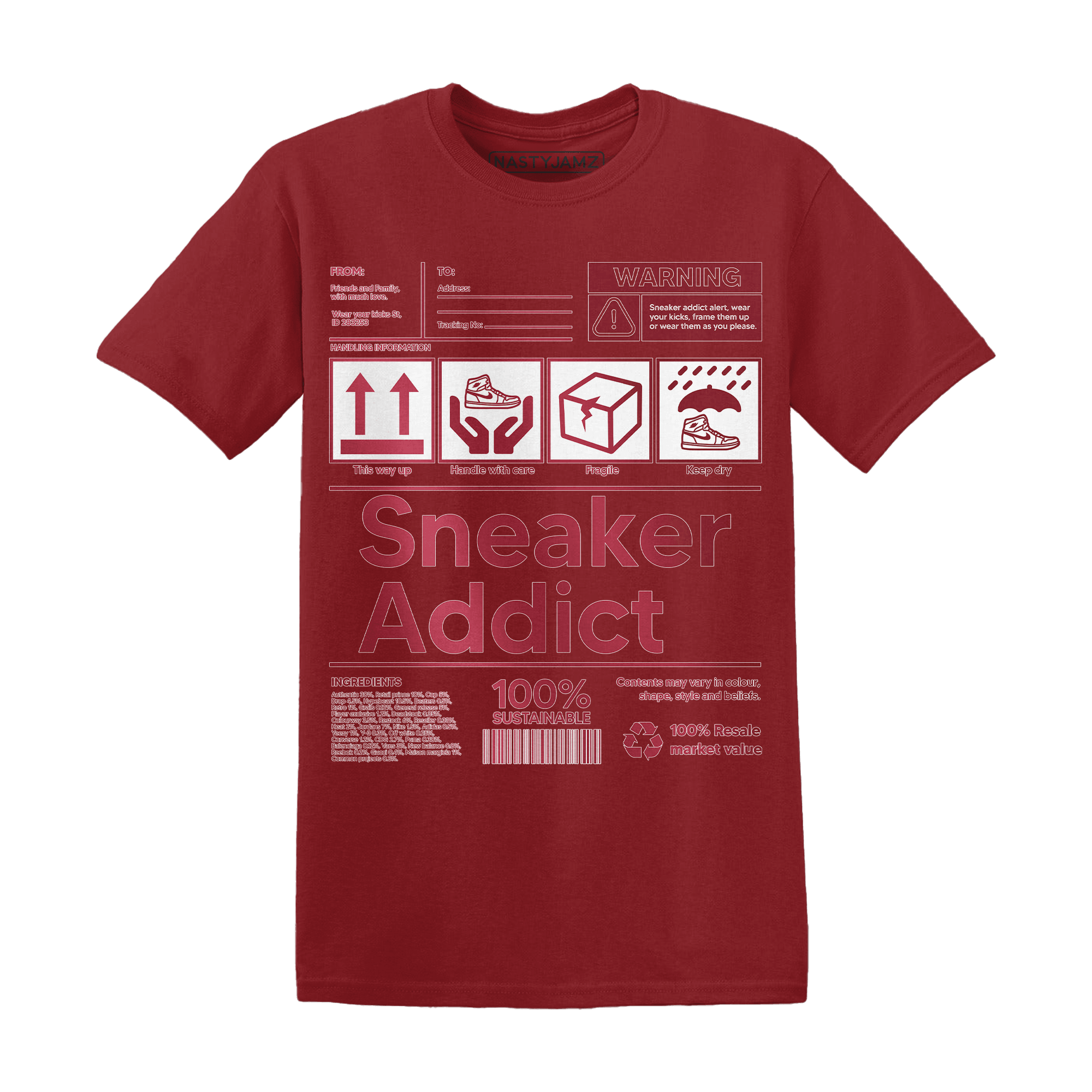 High 85 Metallic Burgundy 1s T Shirt Match Sneaker Addict - NastyJamz