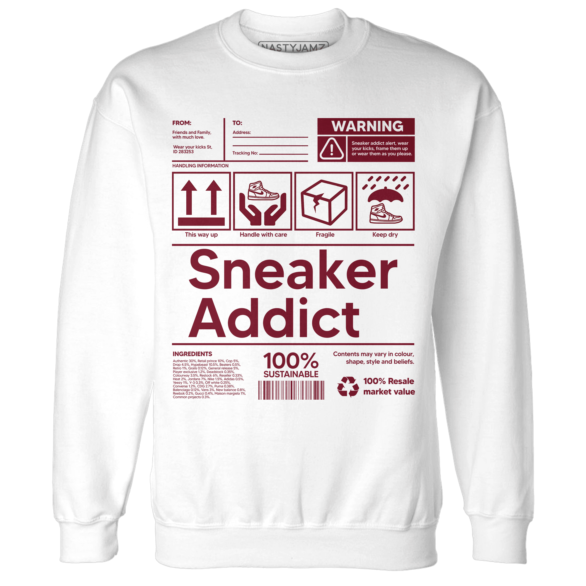 High White Team Red 1s Sweatshirt Match Sneaker Addict - NastyJamz