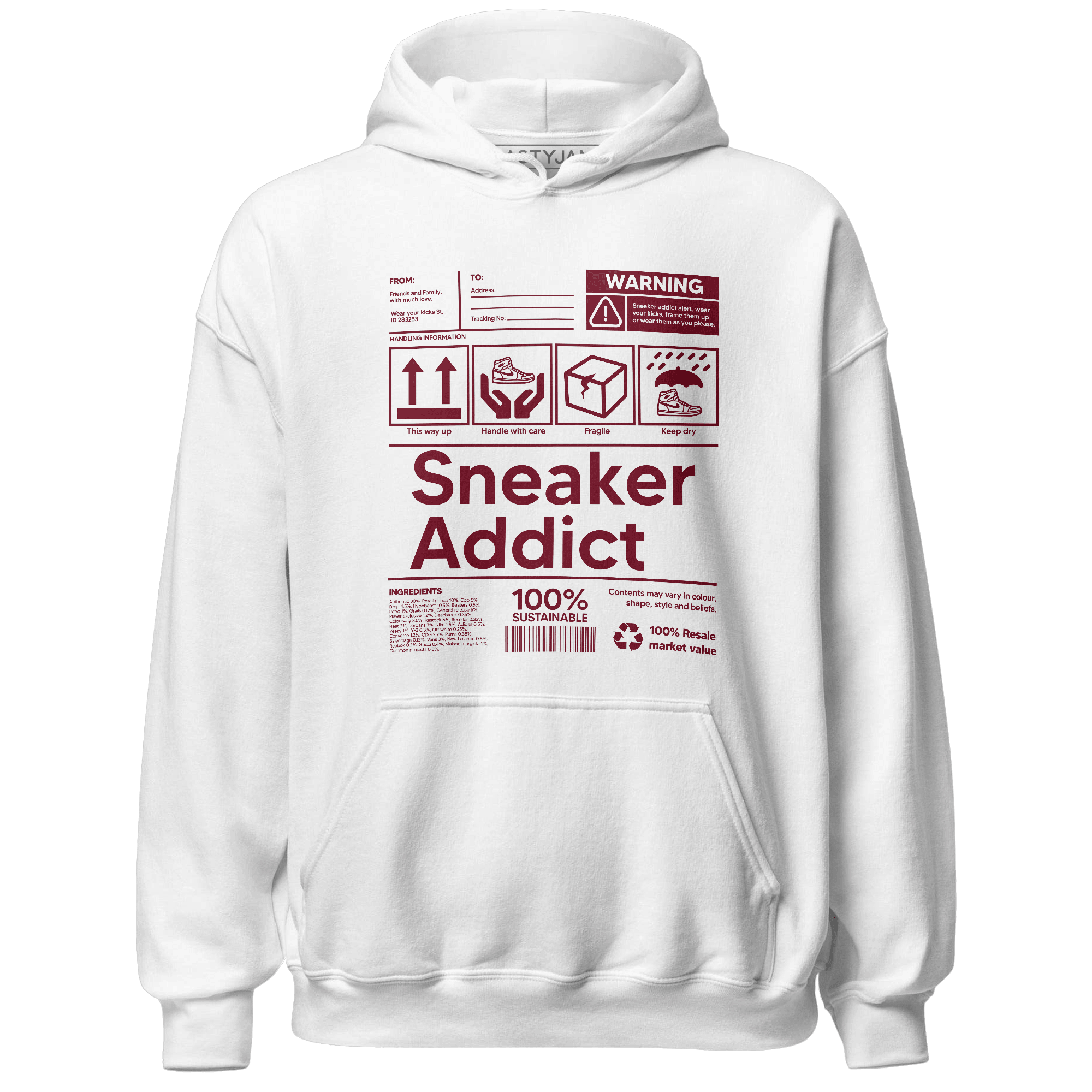 High White Team Red 1s Hoodie Match Sneaker Addict - NastyJamz