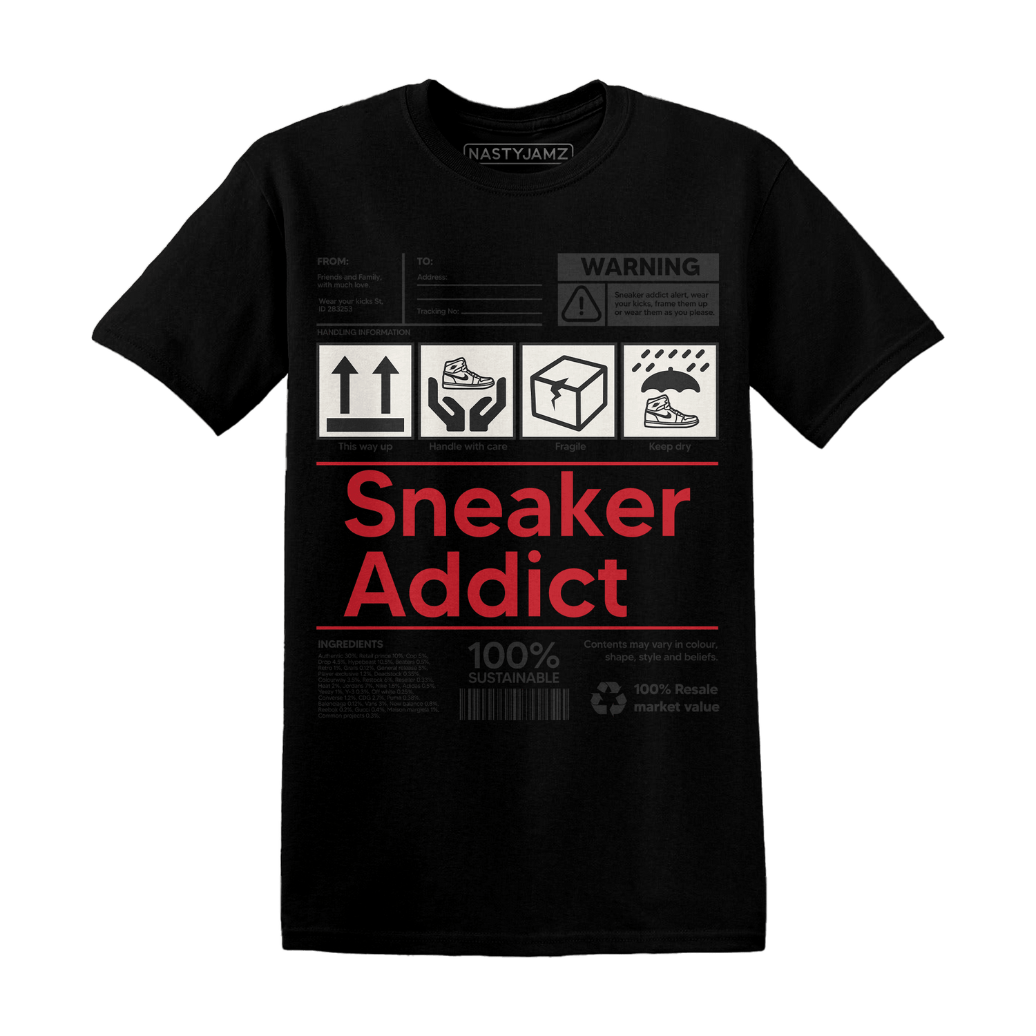 Jumman Jack University Red T Shirt Sneaker Addict - NastyJamz