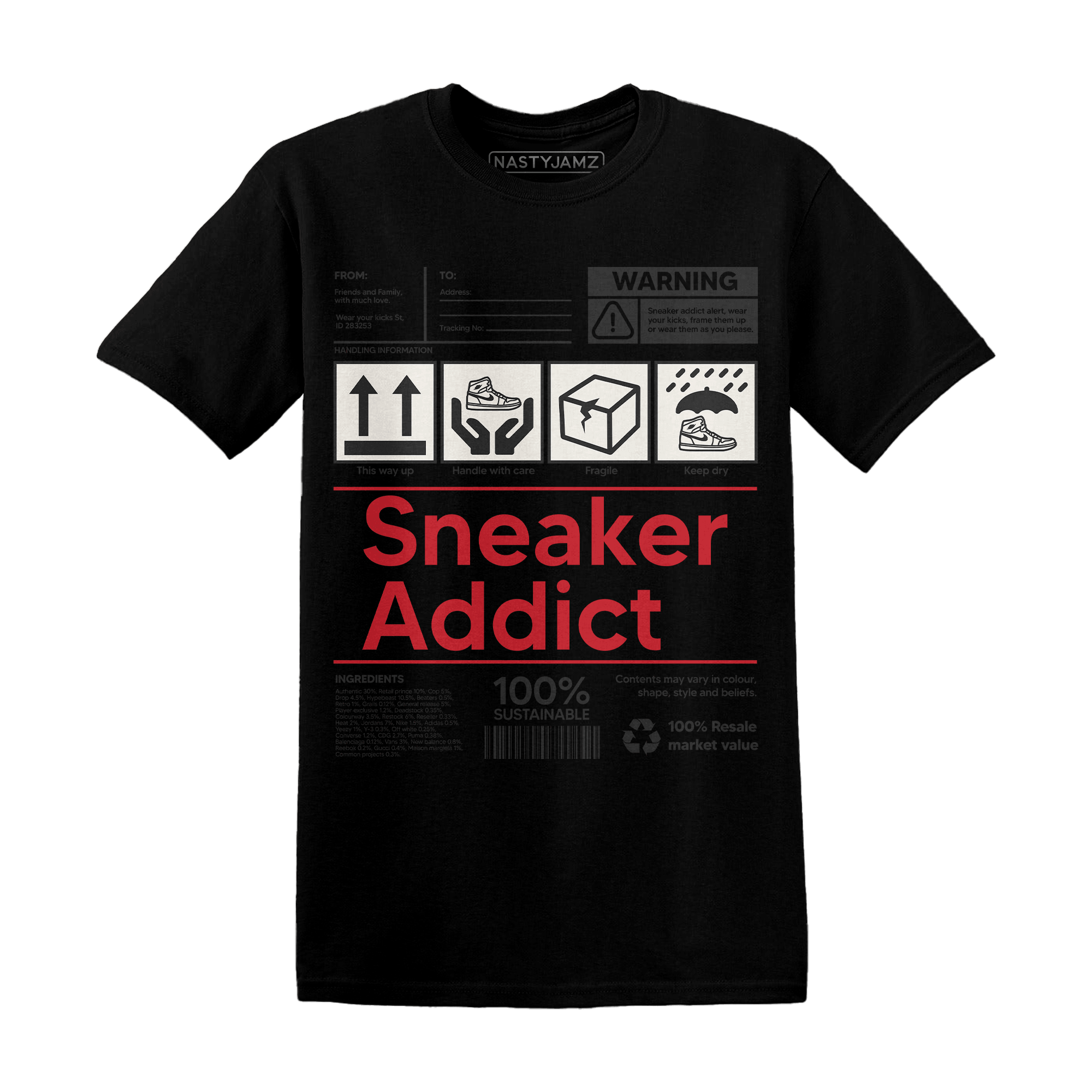 Jumman Jack University Red T Shirt Sneaker Addict - NastyJamz