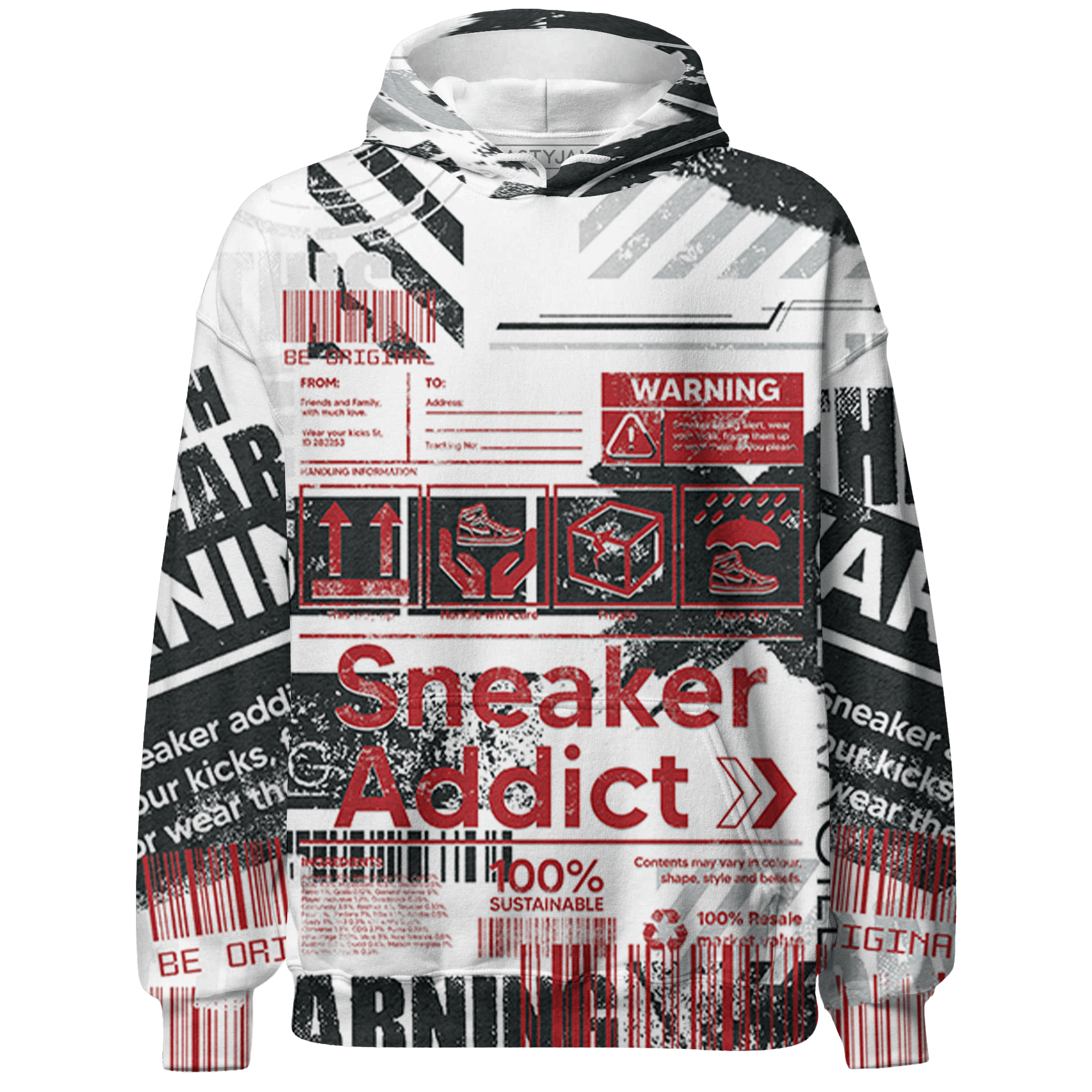 Retro Red Taxi 12s Sweatshirt Match Sneaker Addict 3D All-Over Print - NastyJamz