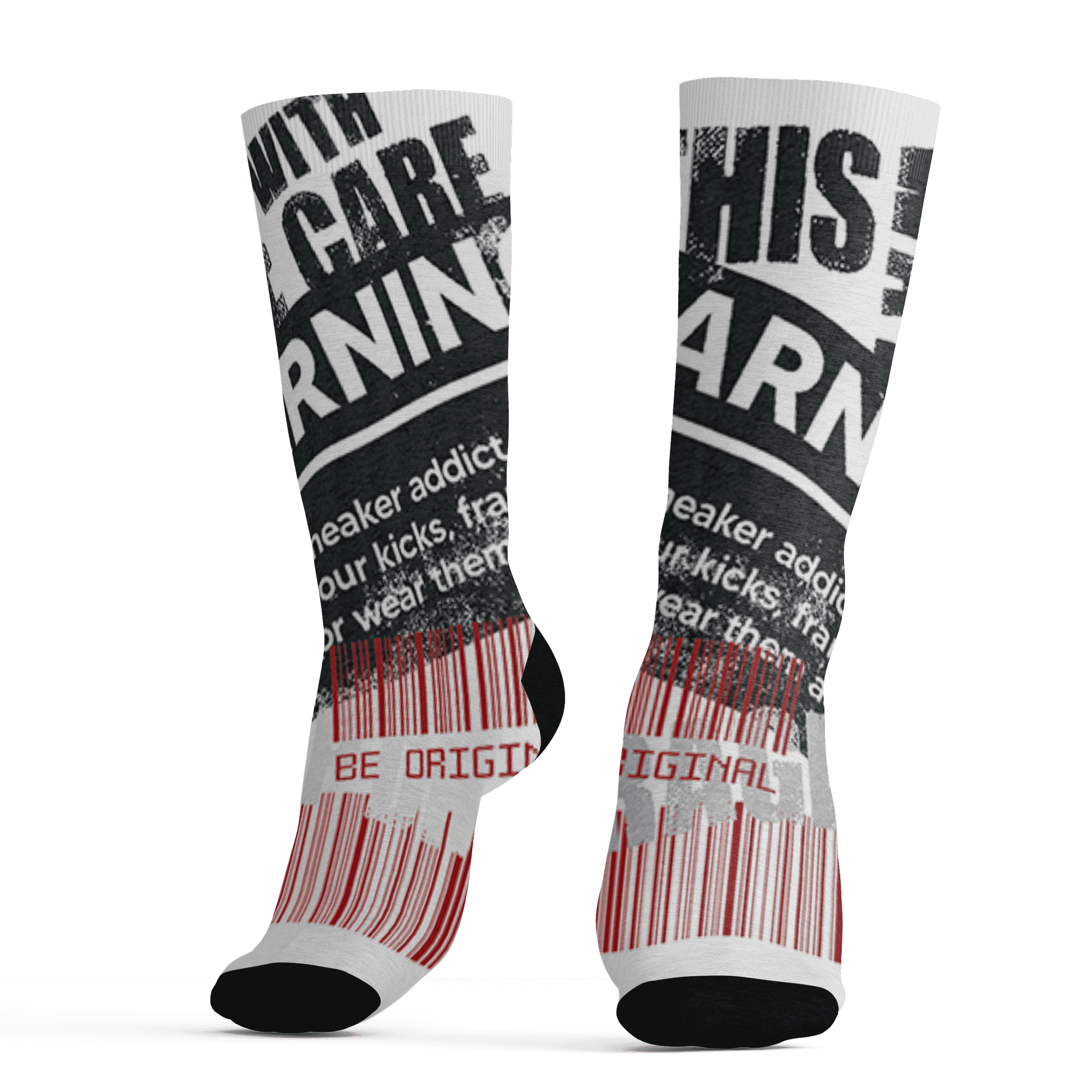 Retro Red Taxi 12s Socks Match Sneaker Addict 3D All-Over Print Warning - NastyJamz