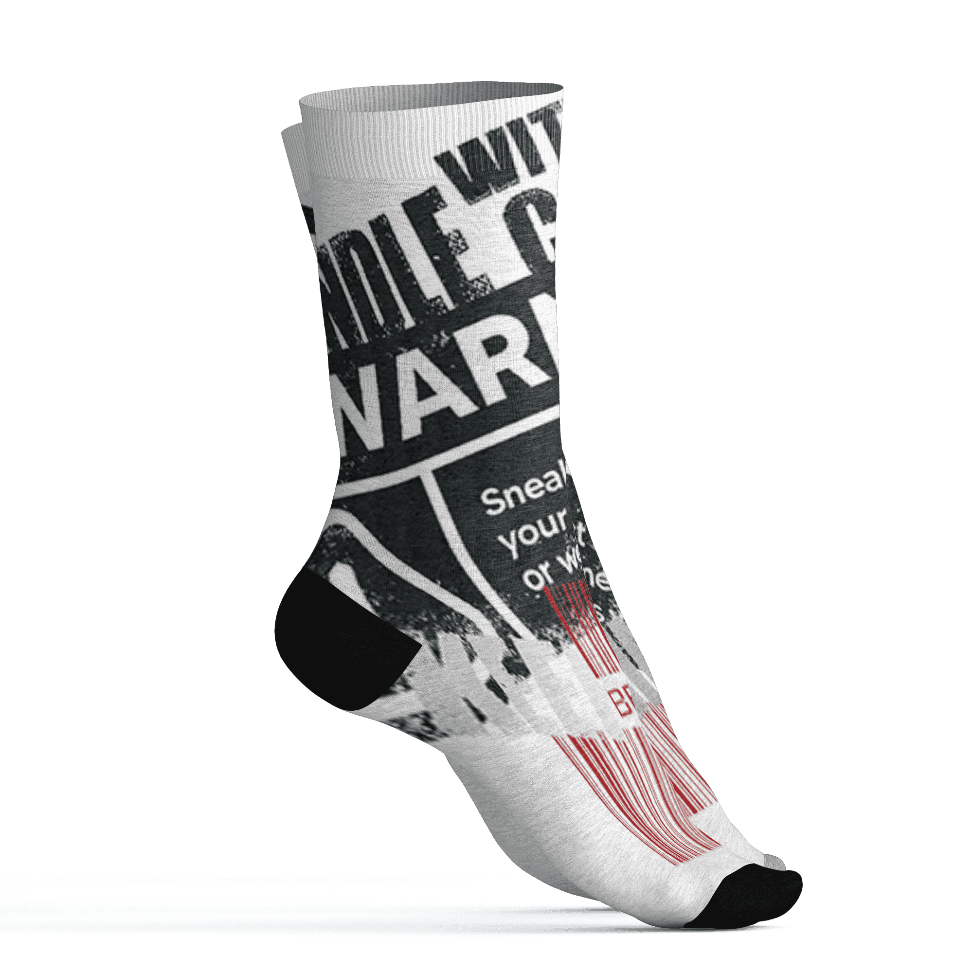 Retro Red Taxi 12s Socks Match Sneaker Addict 3D All-Over Print Warning - NastyJamz