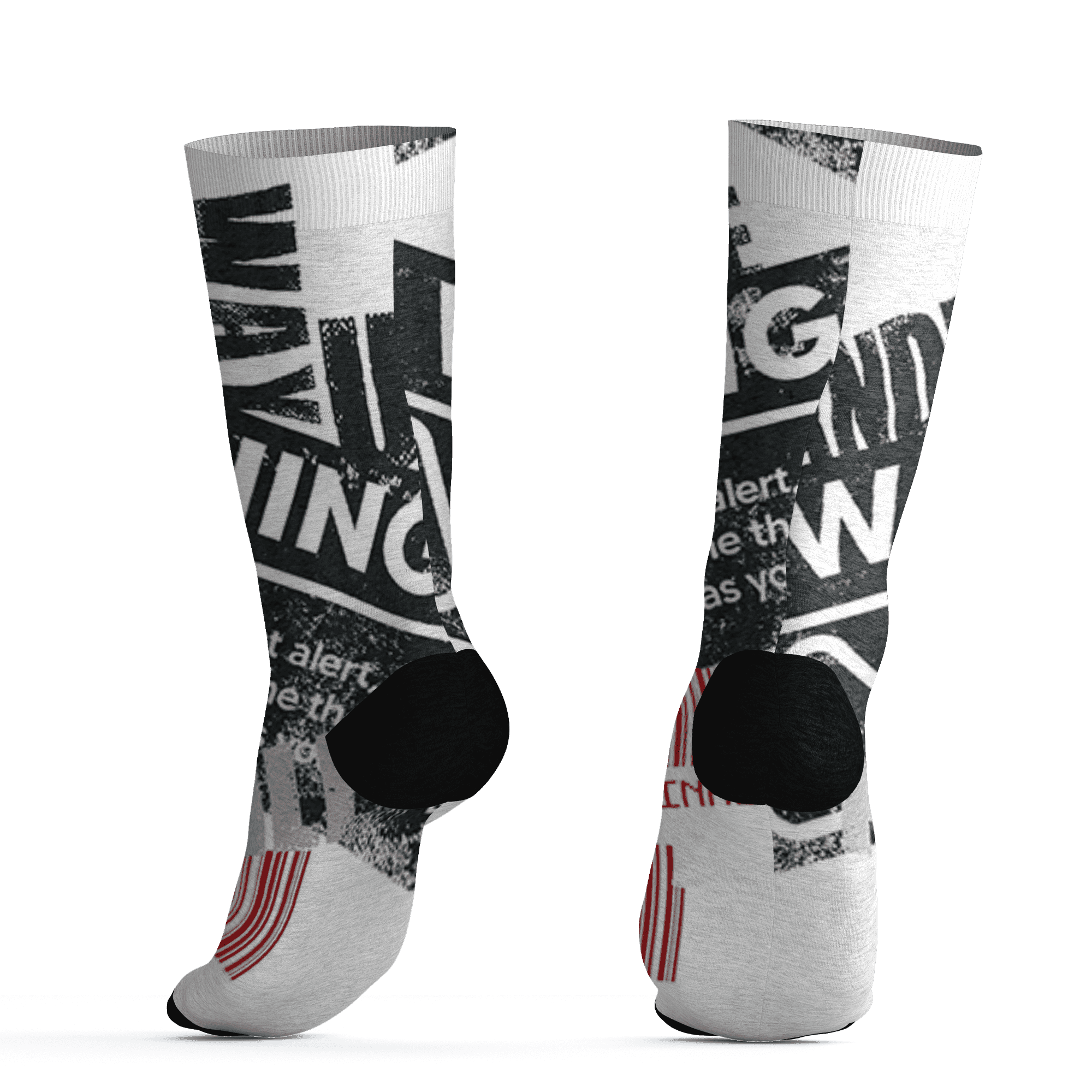 Retro Red Taxi 12s Socks Match Sneaker Addict 3D All-Over Print Warning - NastyJamz