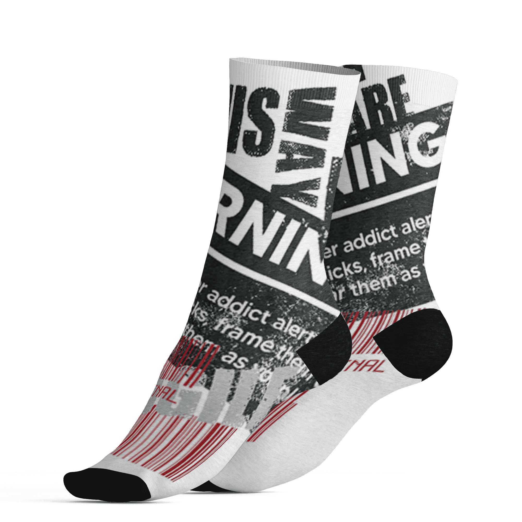 Retro Red Taxi 12s Socks Match Sneaker Addict 3D All-Over Print Warning - NastyJamz