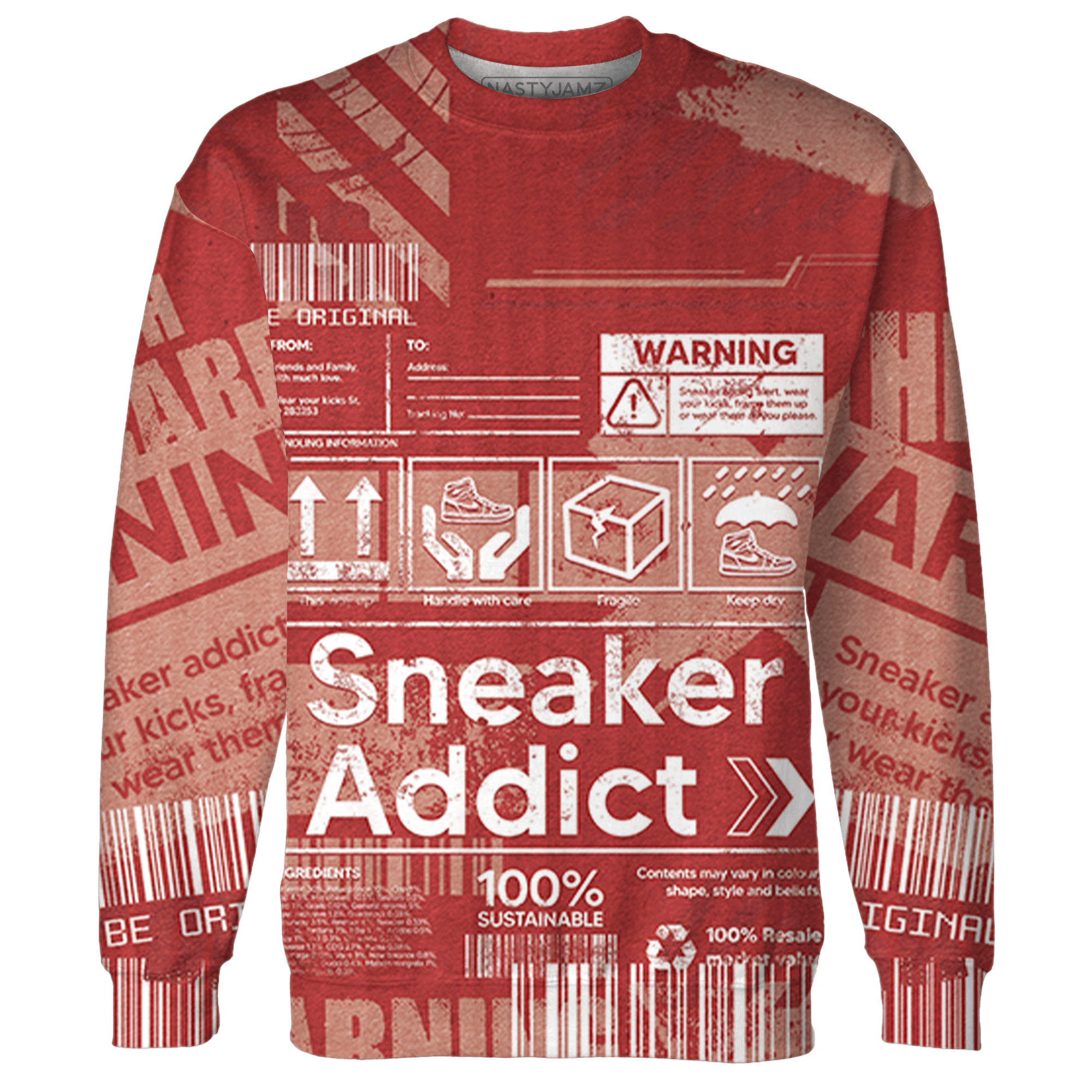 Dune Red 13s Sweatshirt Match Sneaker Addict 3D All-Over Print Warning - NastyJamz