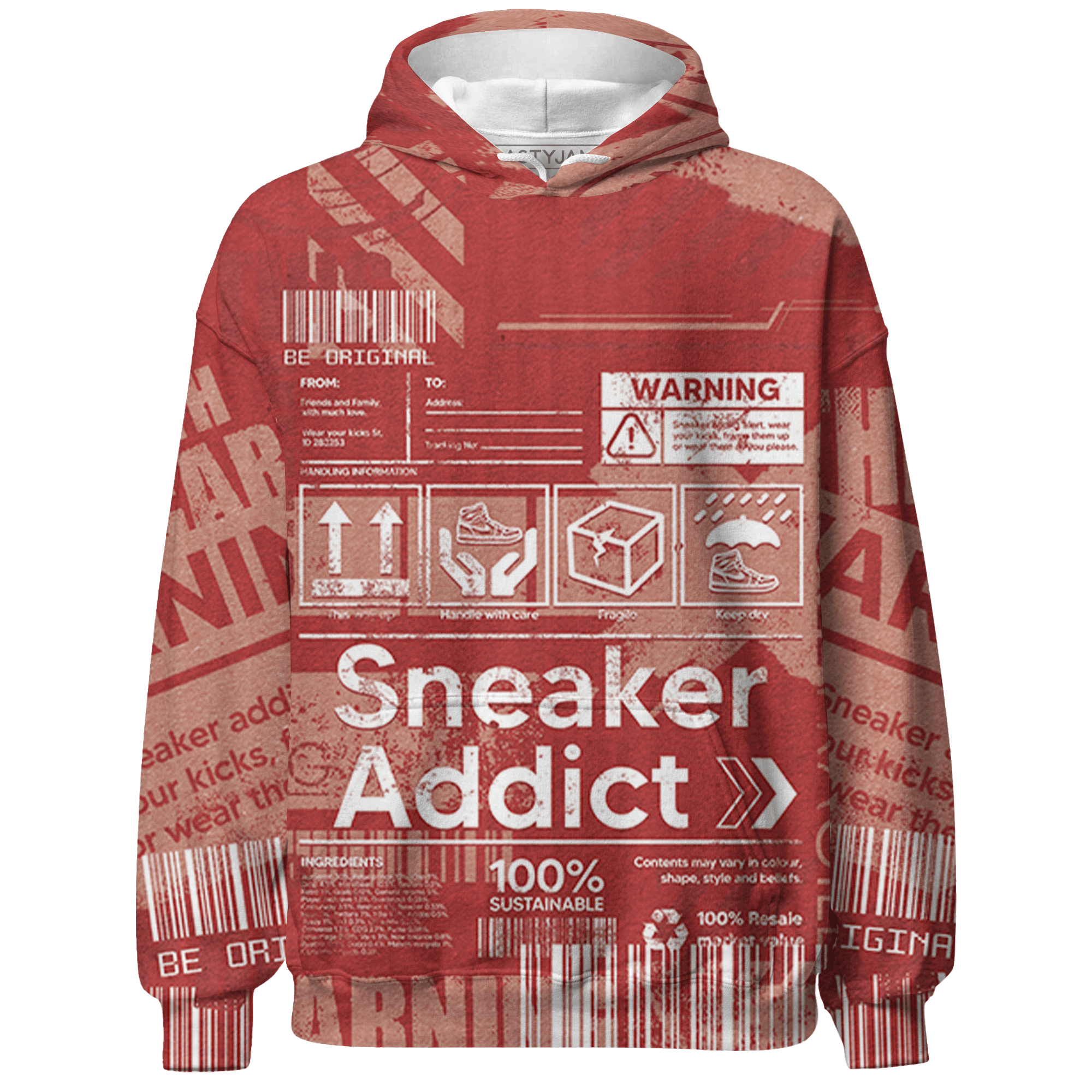 Dune Red 13s Hoodie Match Sneaker Addict 3D All-Over Print Warning - NastyJamz