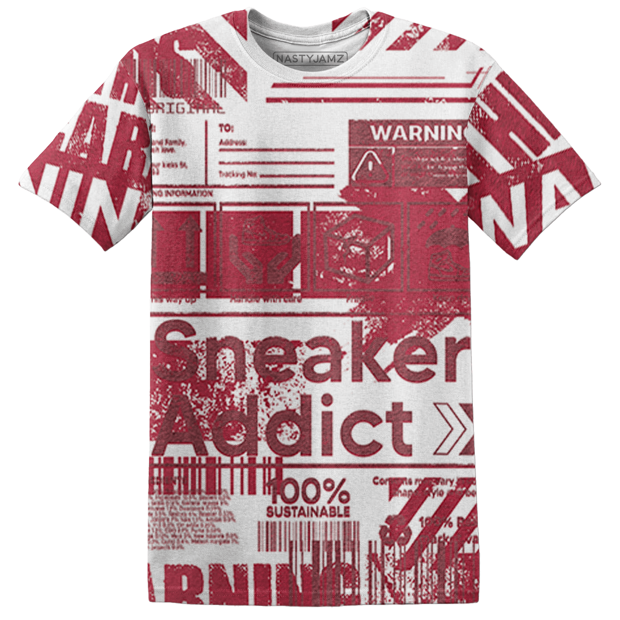 High 85 Metallic Burgundy 1s T Shirt Match Sneaker Addict 3D All-Over Print Warning - NastyJamz