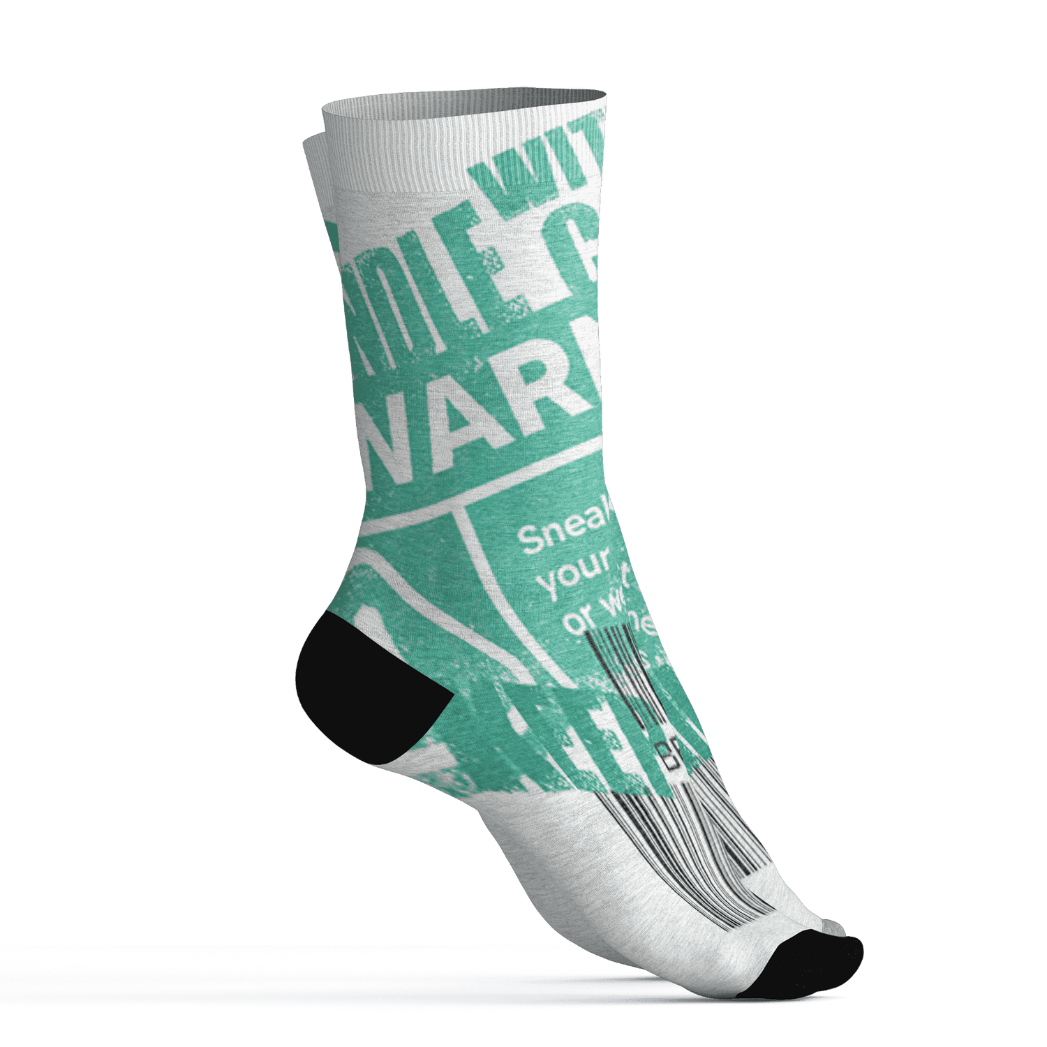 High OG Green Glow 1s Socks Match Sneaker Addict 3D All-Over Print Warning - NastyJamz