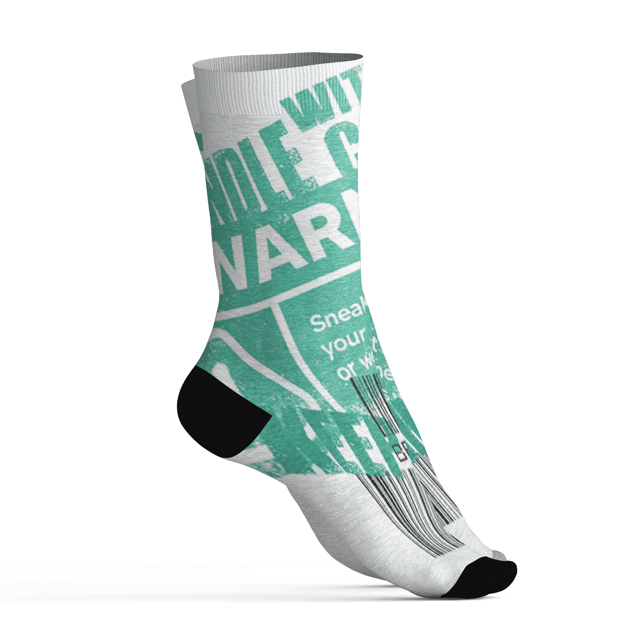 High OG Green Glow 1s Socks Match Sneaker Addict 3D All-Over Print Warning - NastyJamz
