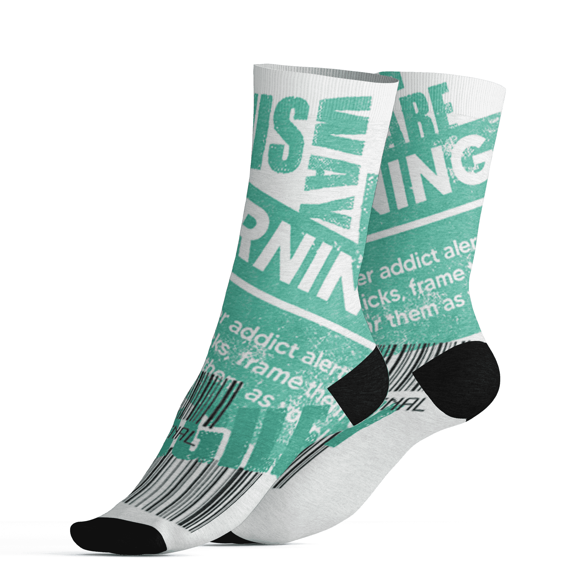 High OG Green Glow 1s Socks Match Sneaker Addict 3D All-Over Print Warning - NastyJamz