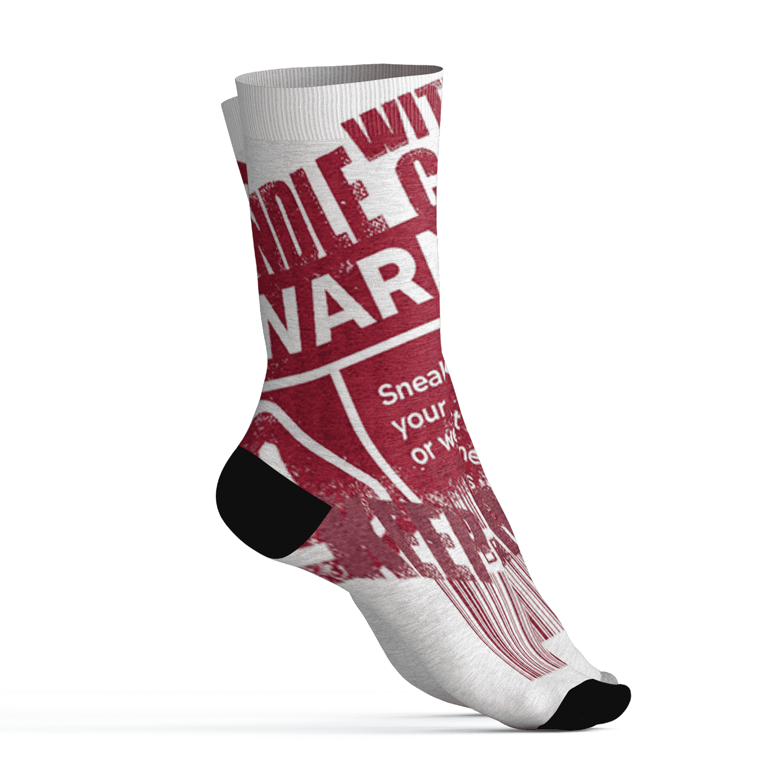 High White Team Red 1s Socks Match Sneaker Addict 3D All-Over Print Warning - NastyJamz