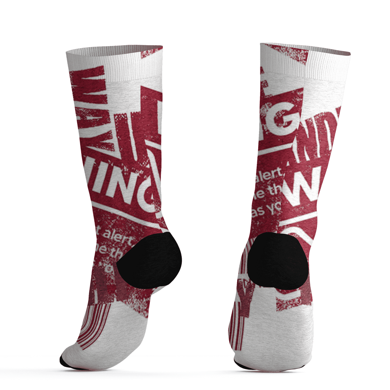 High White Team Red 1s Socks Match Sneaker Addict 3D All-Over Print Warning - NastyJamz