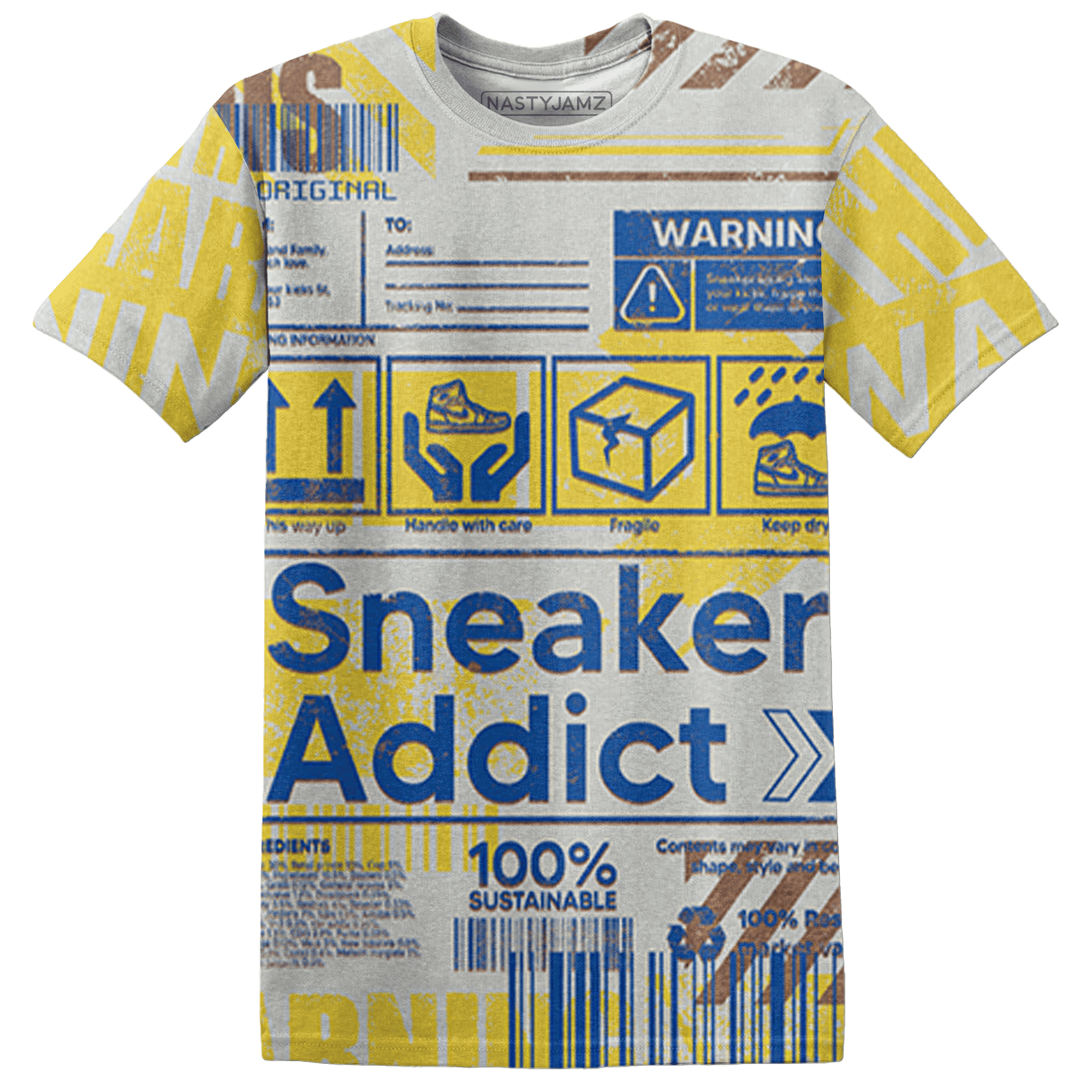 Low OG Canary TVSC 1s T Shirt Match Sneaker Addict 3D All-Over Print Warning - NastyJamz