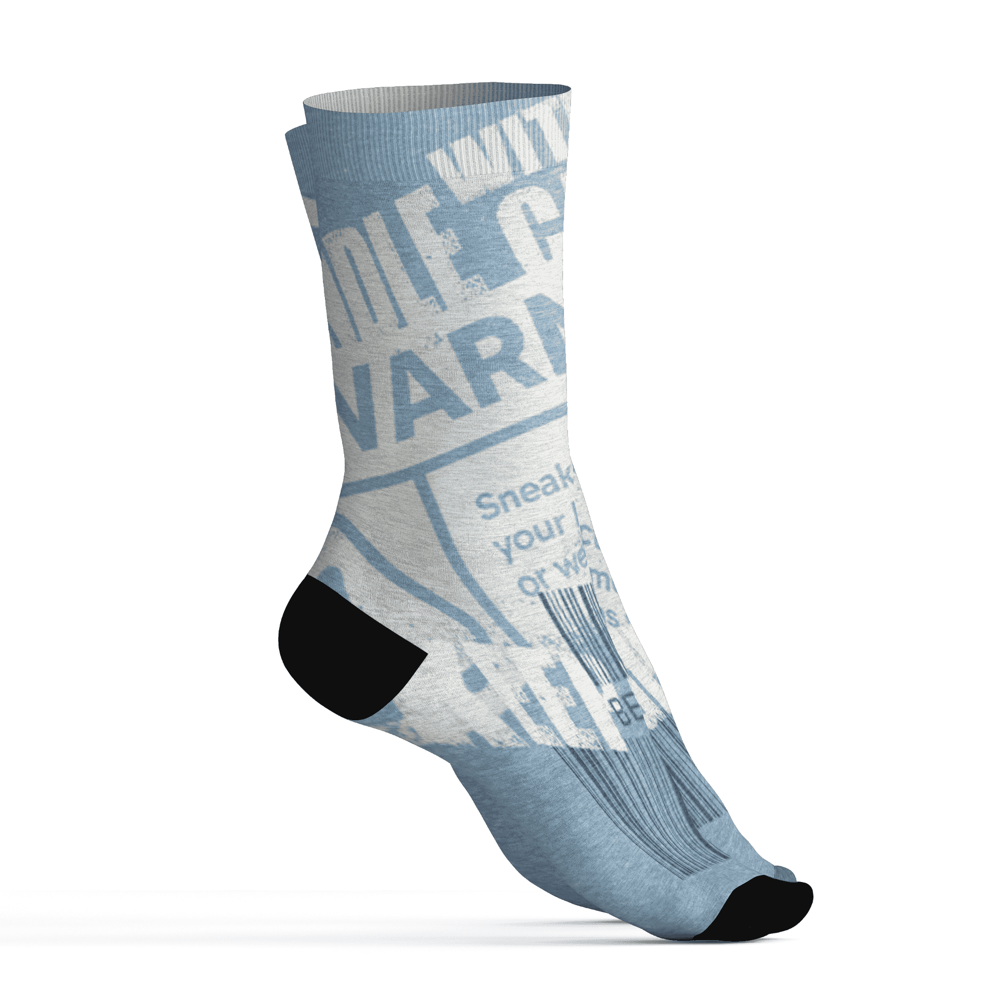 Mid Diffused Blue Grey 1s Socks Match Sneaker Addict 3D All-Over Print Warning - NastyJamz