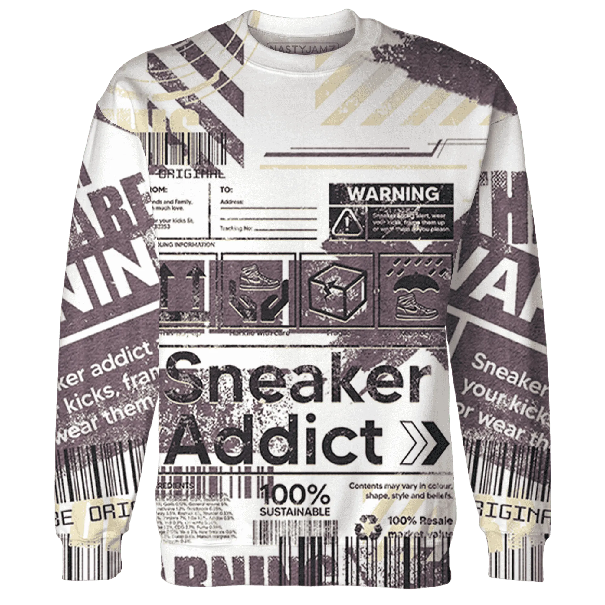 Burgundy-Crush-3s-Sweatshirt-Match-Sneaker-Addict-3D-Warning