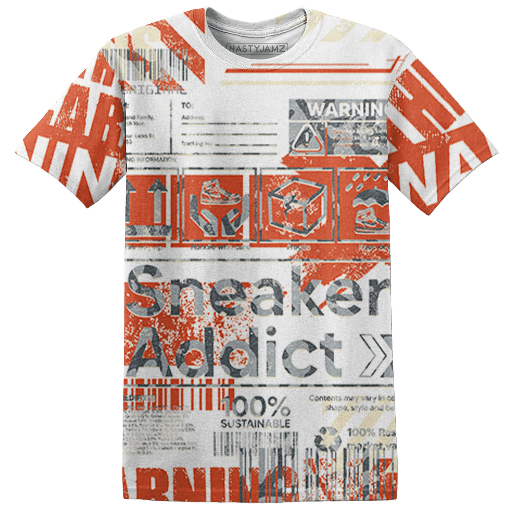 Georgia Peach 3s T Shirt Match Sneaker Addict 3D All-Over Print Warning - NastyJamz
