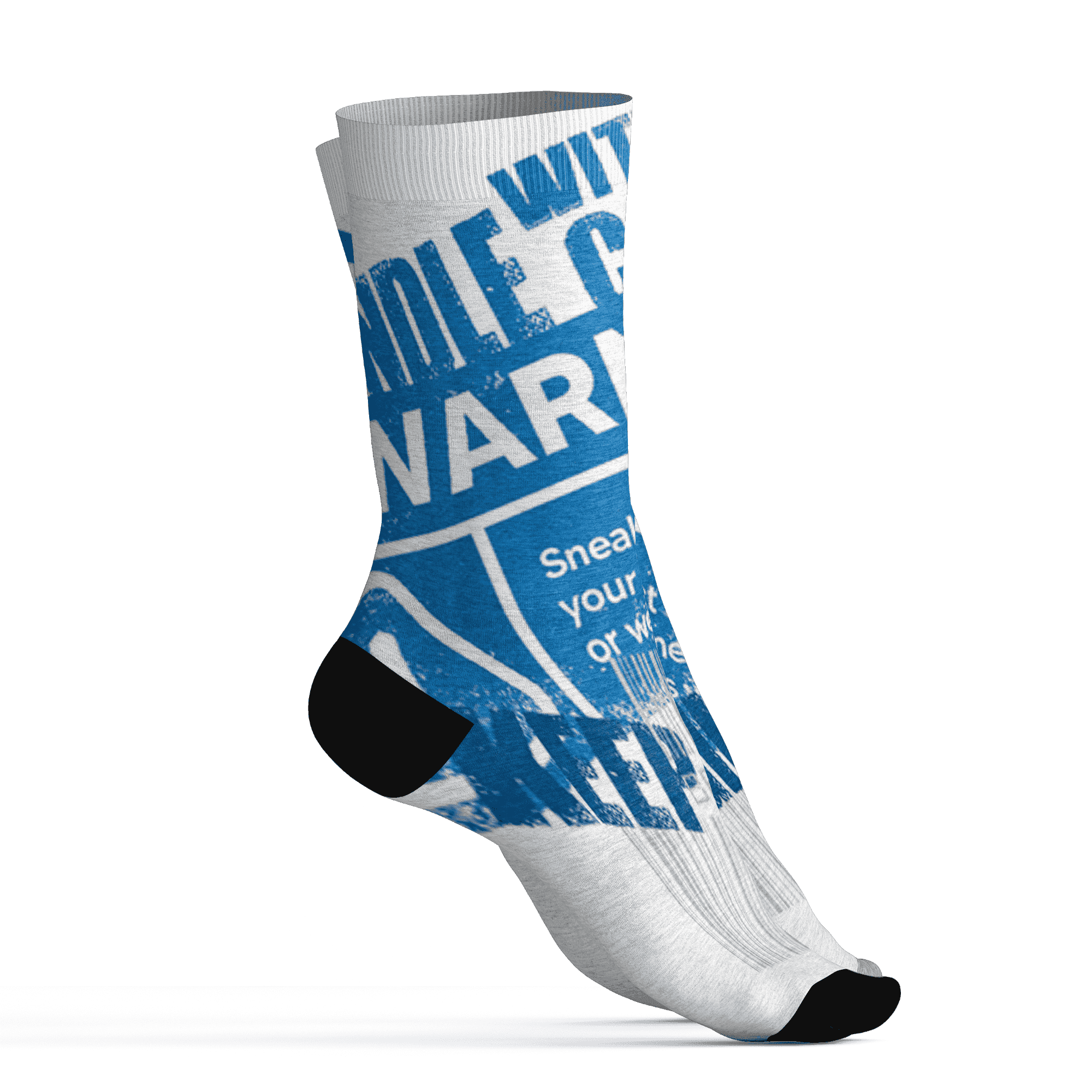Industrial Blue 4s Socks Match Sneaker Addict 3D All-Over Print Warning - NastyJamz