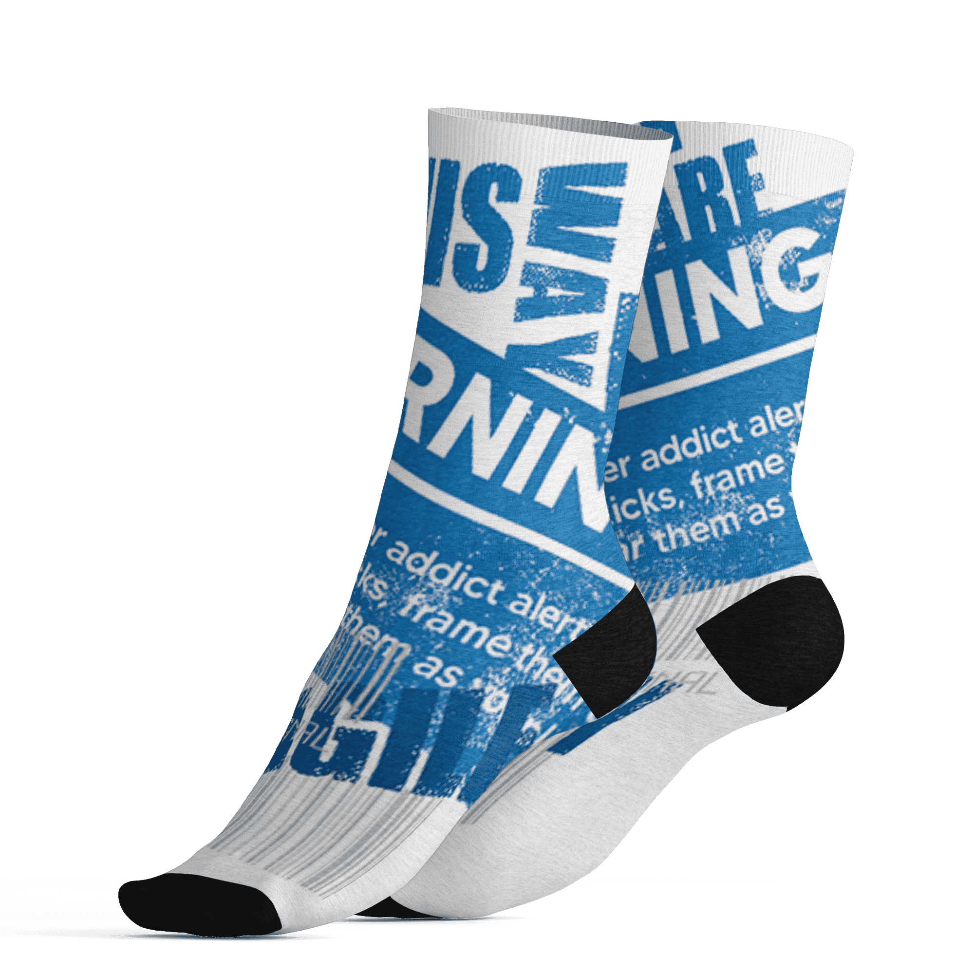Industrial Blue 4s Socks Match Sneaker Addict 3D All-Over Print Warning - NastyJamz