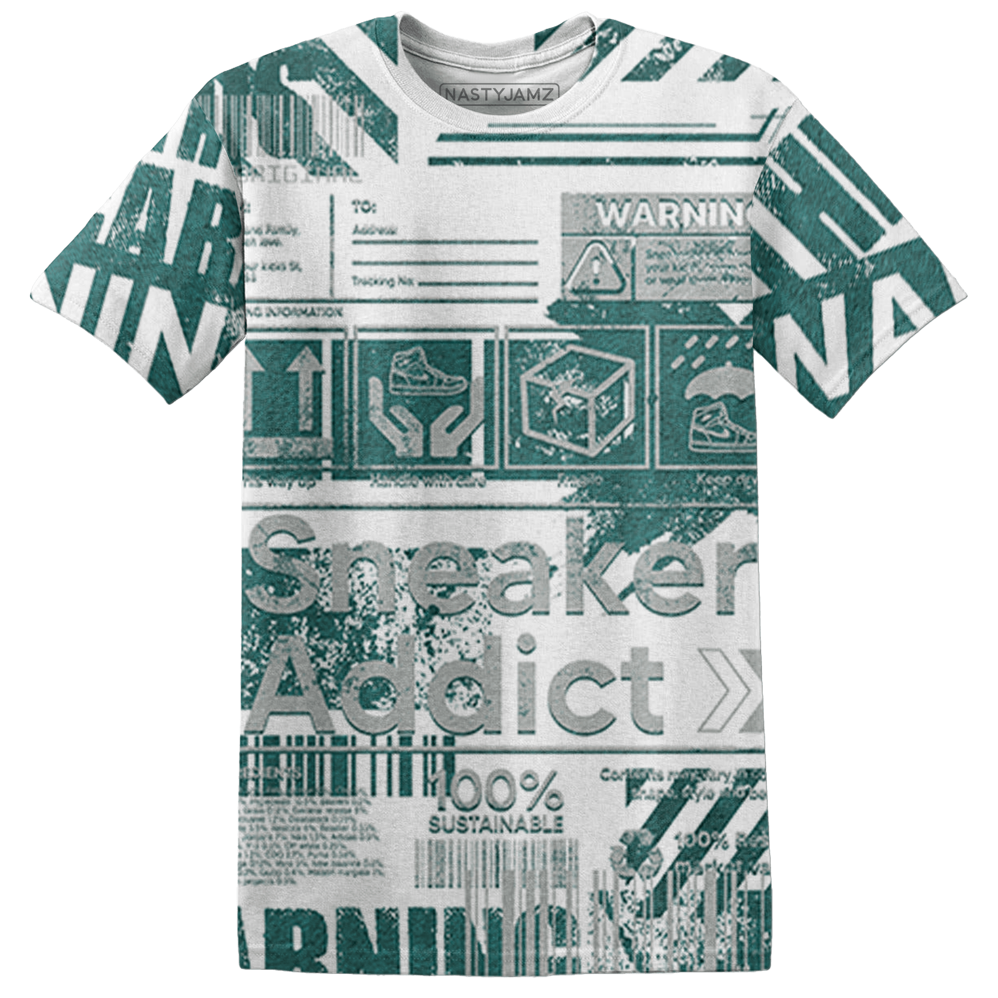 Oxidized Green 4s T Shirt Match Sneaker Addict 3D All-Over Print Warning - NastyJamz