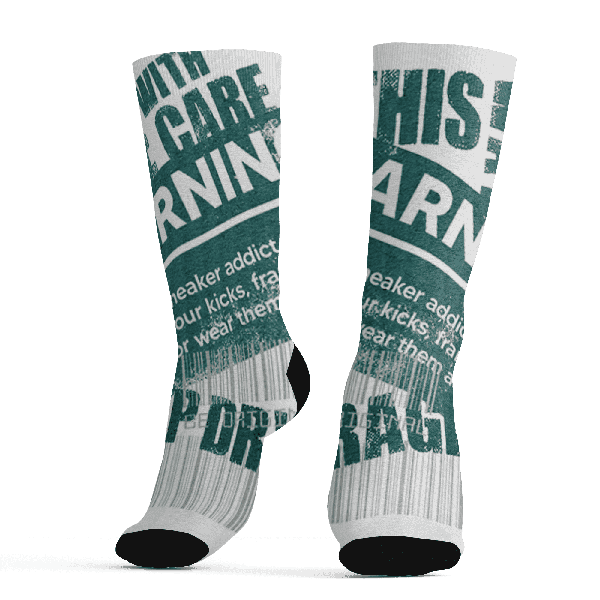 Oxidized Green 4s Socks Match Sneaker Addict 3D All-Over Print Warning - NastyJamz