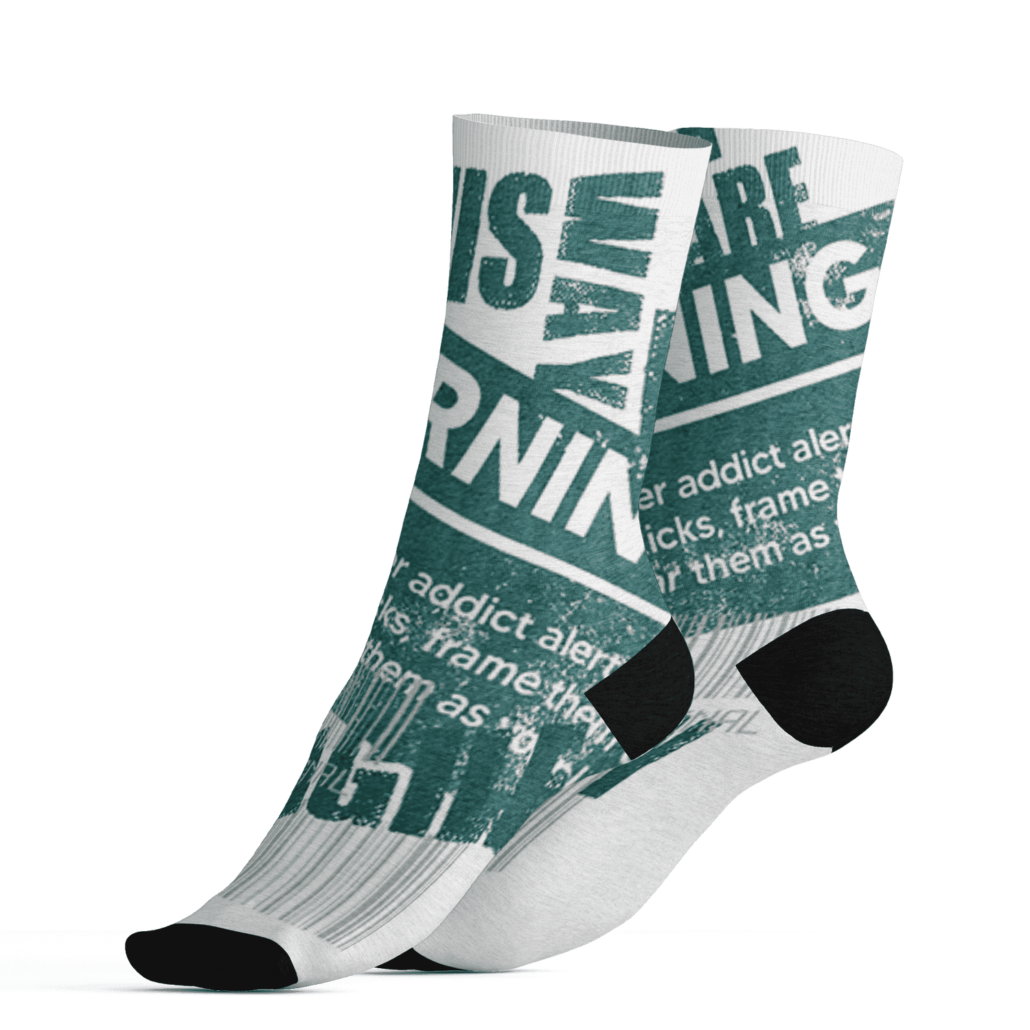 Oxidized Green 4s Socks Match Sneaker Addict 3D All-Over Print Warning - NastyJamz