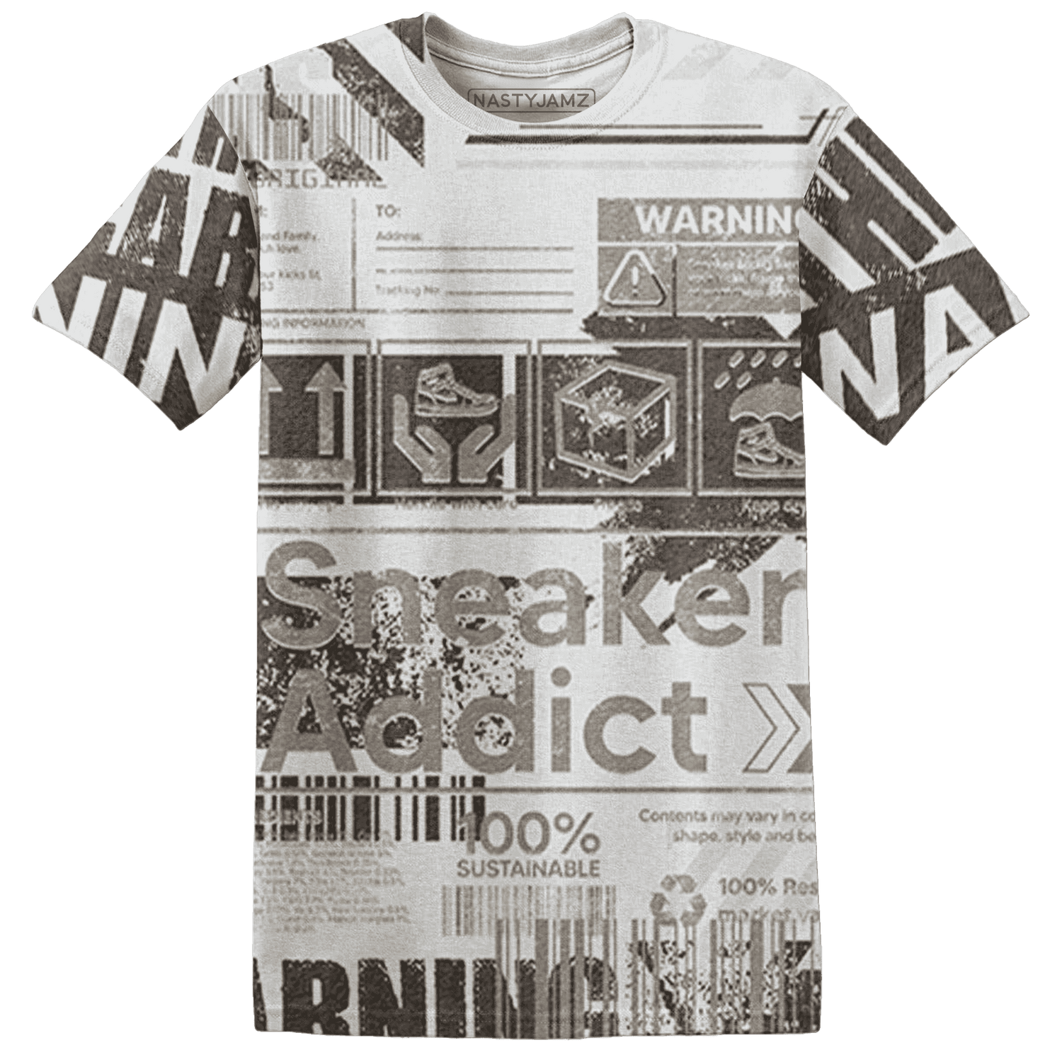 Dunk Low Baroque Brown T Shirt Match Sneaker Addict 3D All-Over Print Warning - NastyJamz