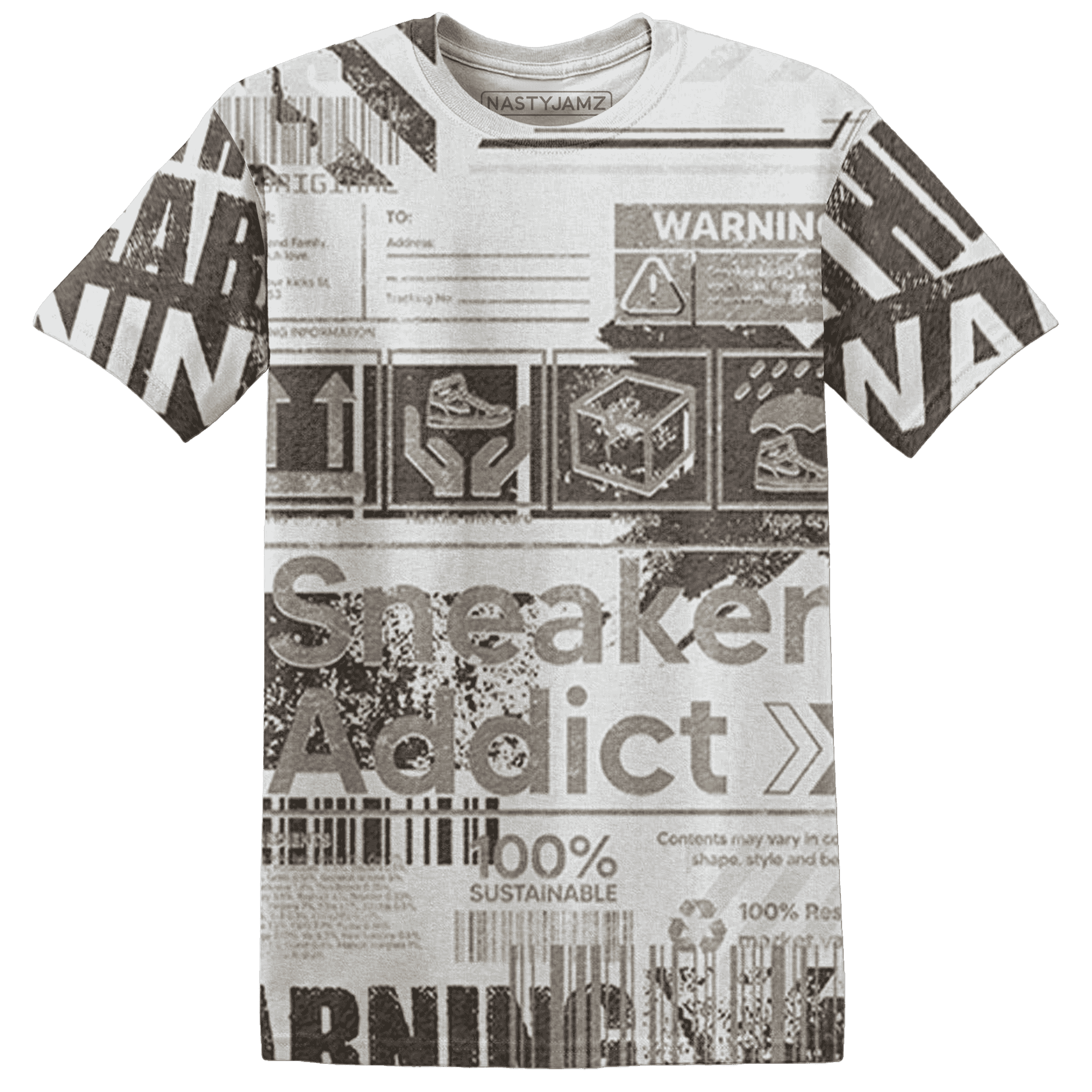 Dunk Low Baroque Brown T Shirt Match Sneaker Addict 3D All-Over Print Warning - NastyJamz