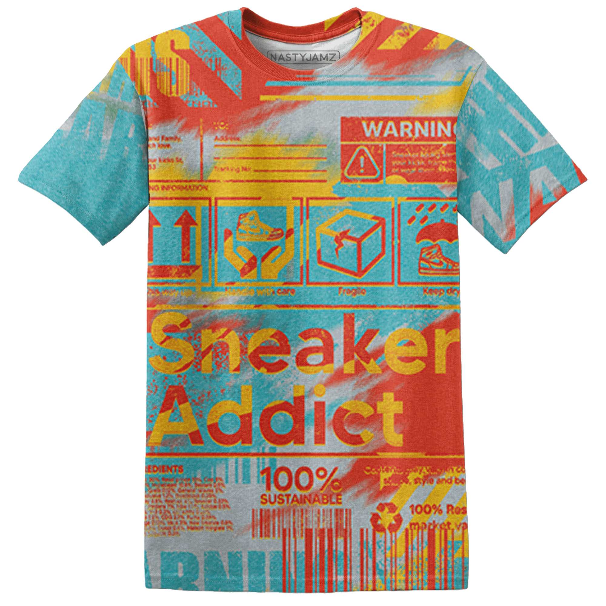 KB 8 Protro Venice Beach T Shirt Match Sneaker Addict 3D All-Over Print Warning - NastyJamz