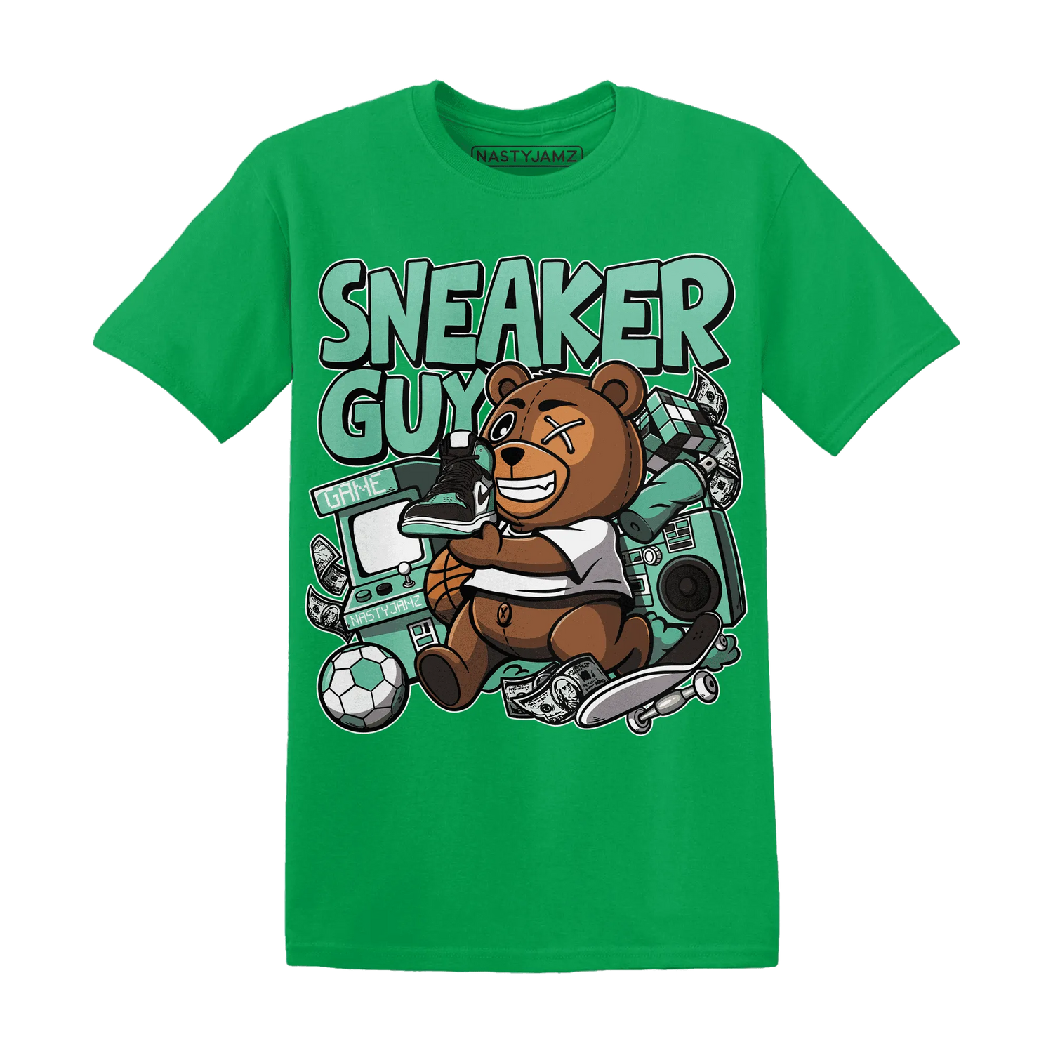 High-OG-Green-Glow-1s-T-Shirt-Match-Sneaker-BER