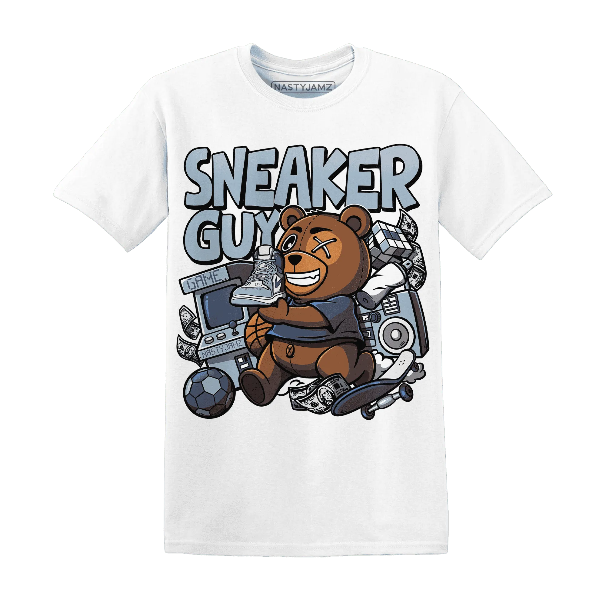 Mid-Diffused-Blue-Grey-1s-T-Shirt-Match-Sneaker-BER
