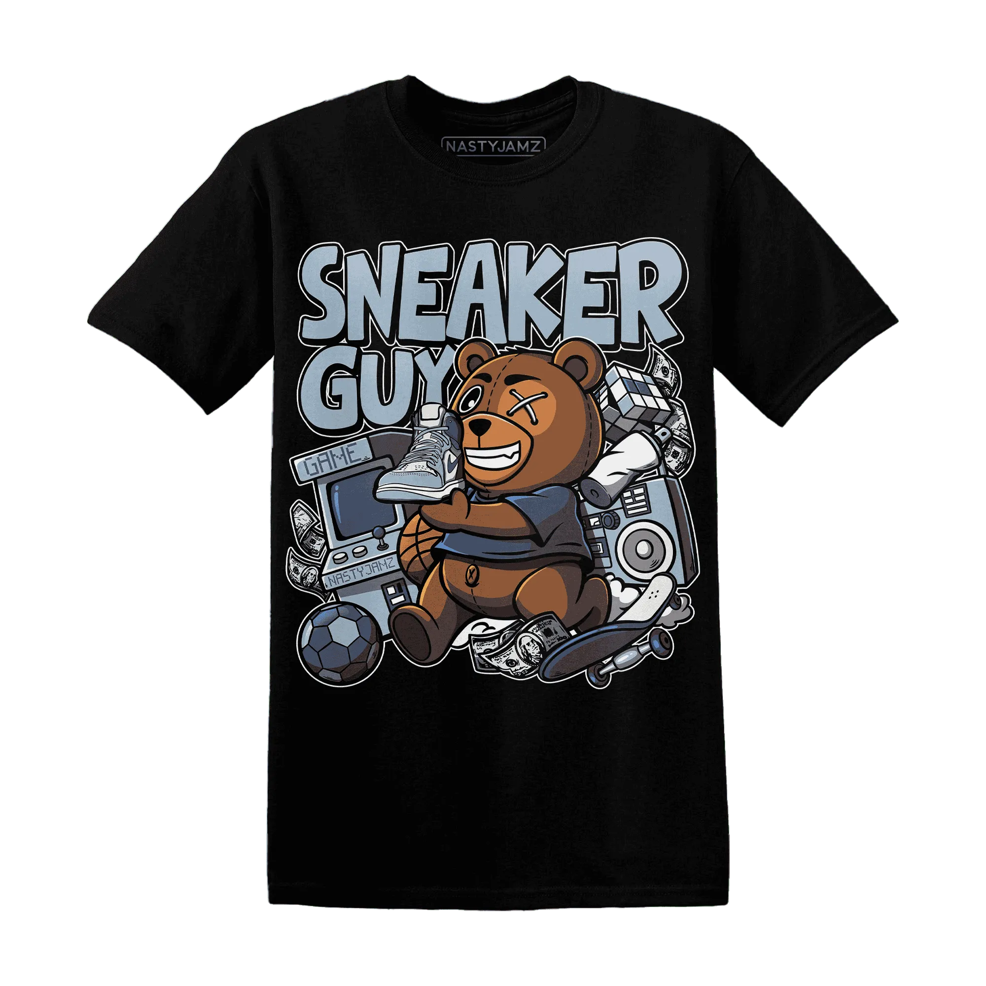 Mid-Diffused-Blue-Grey-1s-T-Shirt-Match-Sneaker-BER