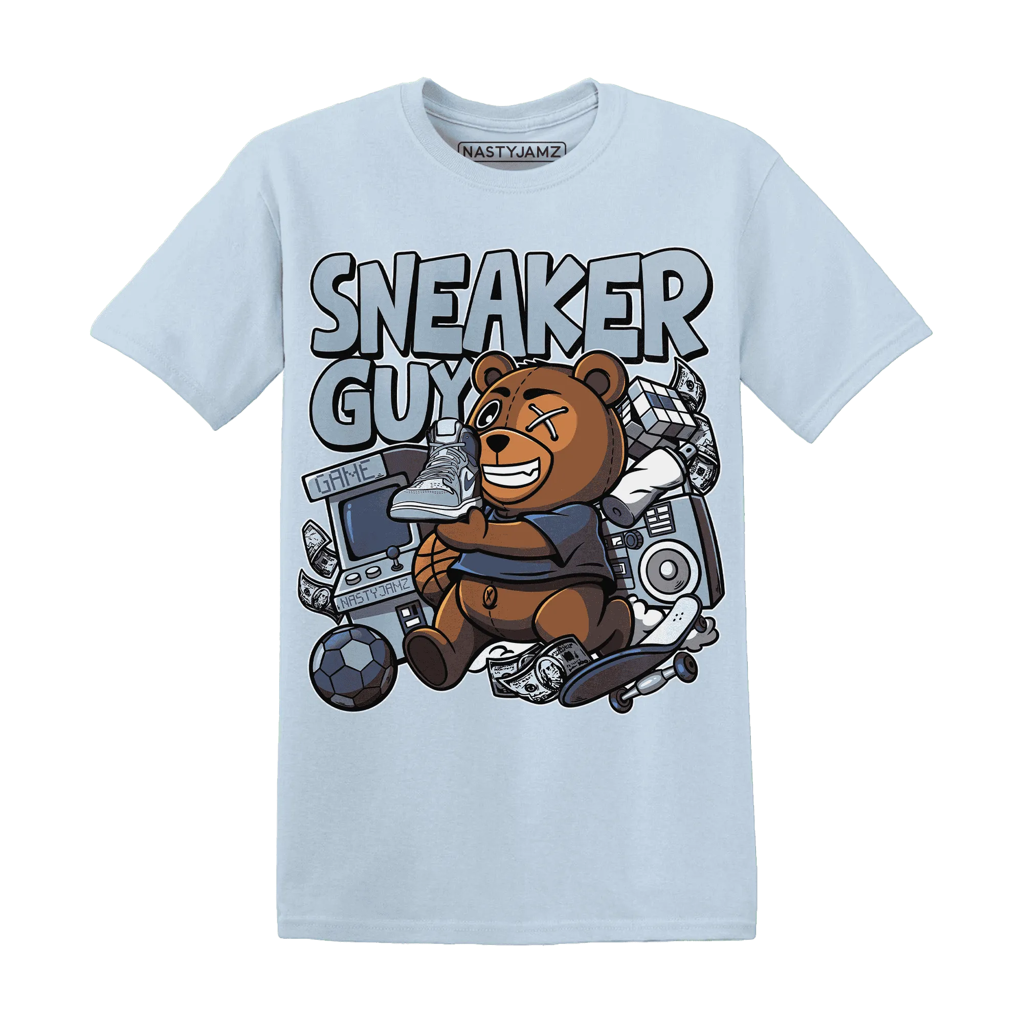 Mid-Diffused-Blue-Grey-1s-T-Shirt-Match-Sneaker-BER