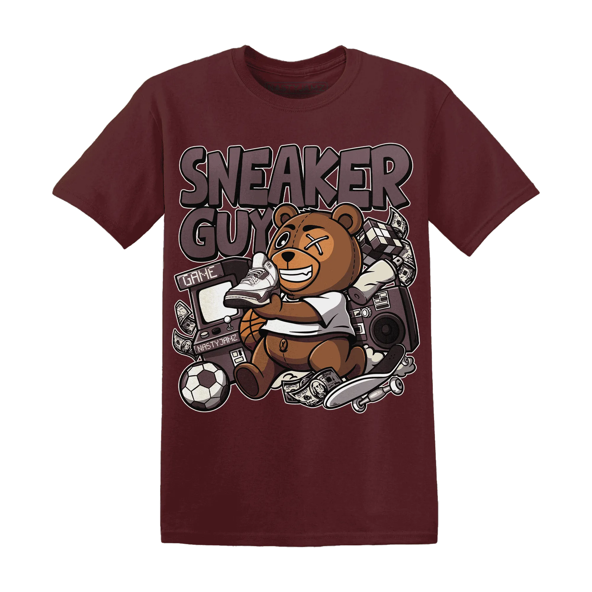 NastyJamz-Burgundy-Crush-3s-T-Shirt-Match-Sneaker-BER