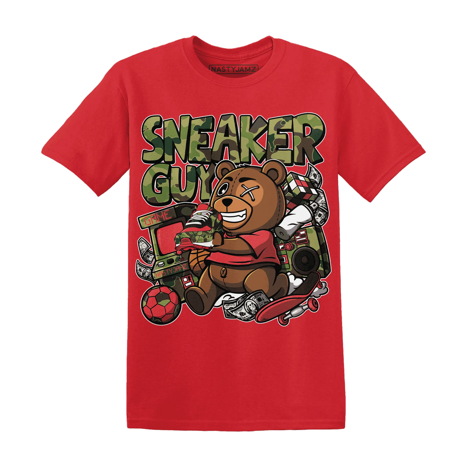 AM-90-Dark-Sage-Solar-Red-NastyJamz-T-Shirt-Match-Sneaker-BER