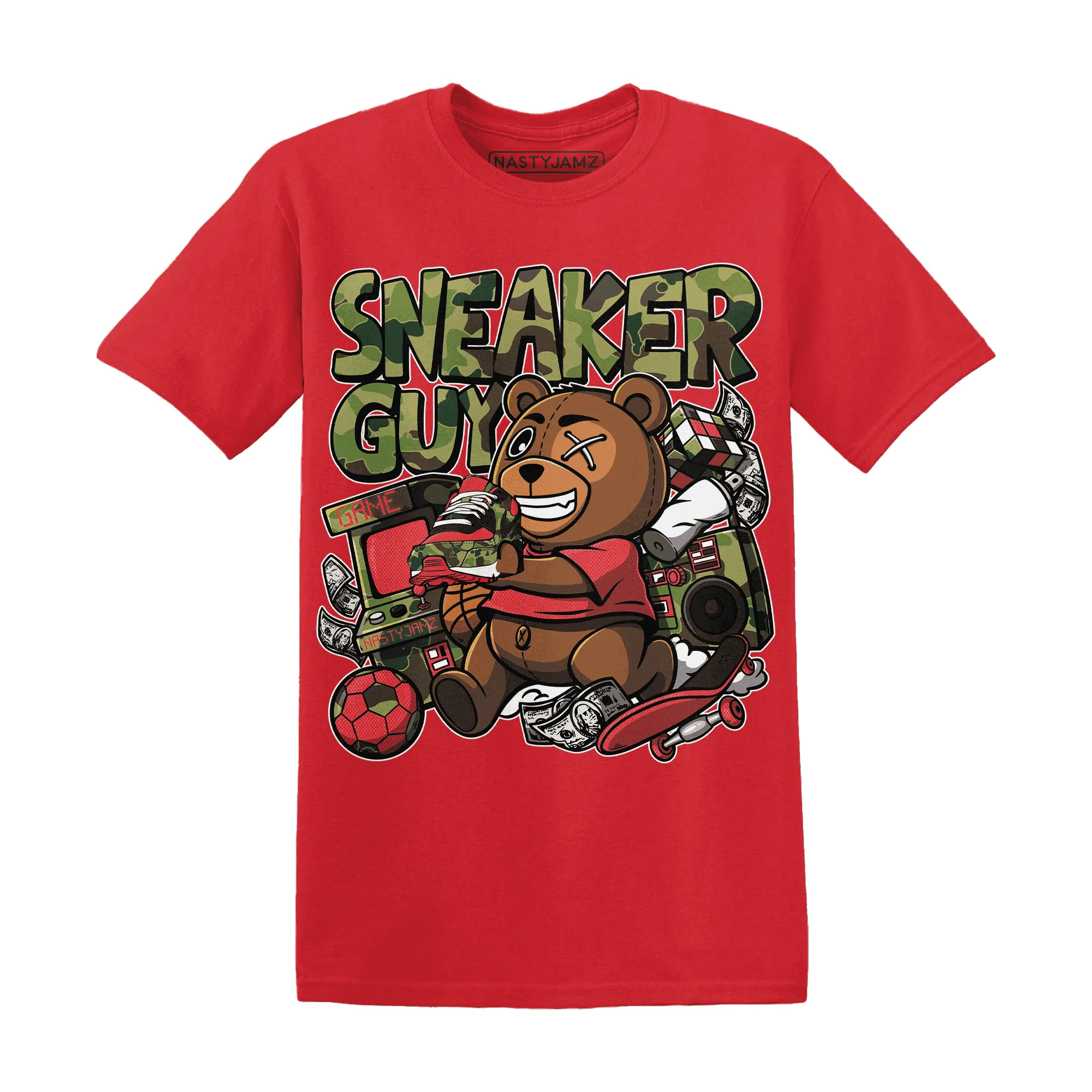 AM-90-Dark-Sage-Solar-Red-NastyJamz-T-Shirt-Match-Sneaker-BER