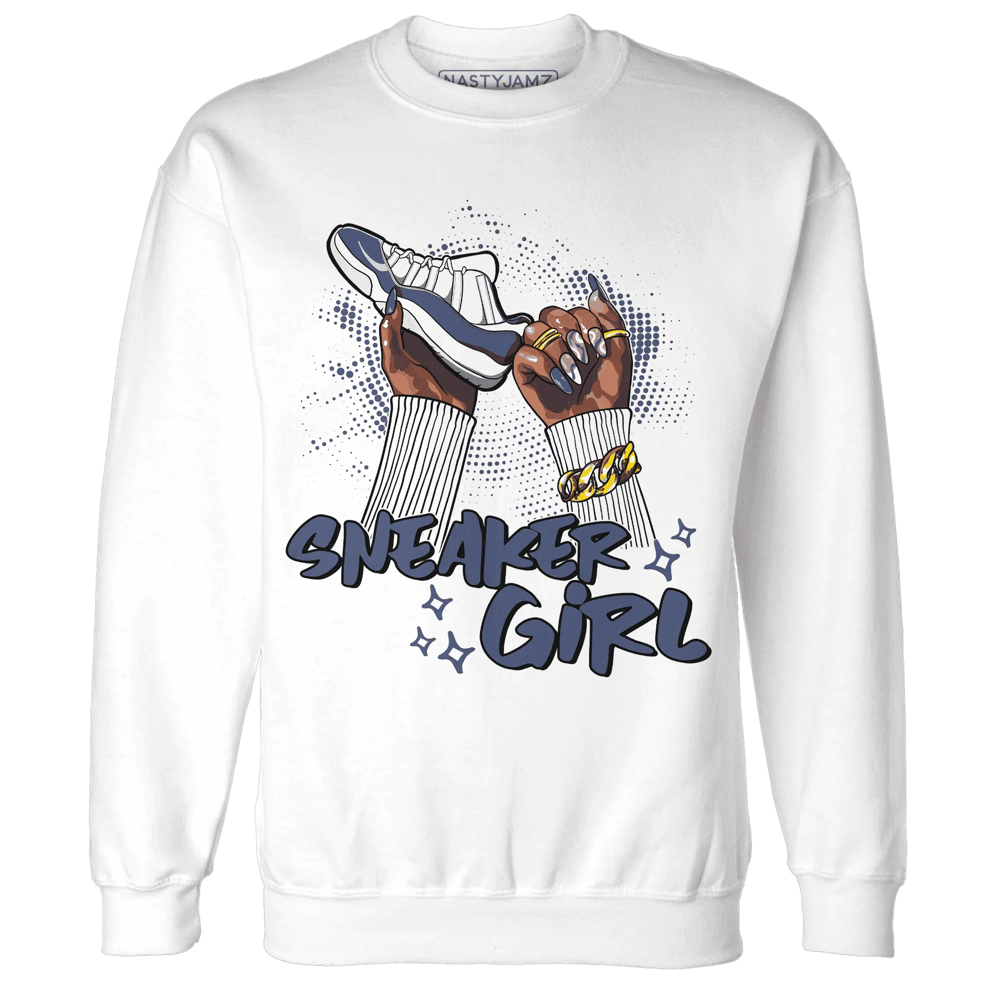 Low-Diffused-Blue-11s-Sweatshirt-Match-Sneaker-Girl-Nail