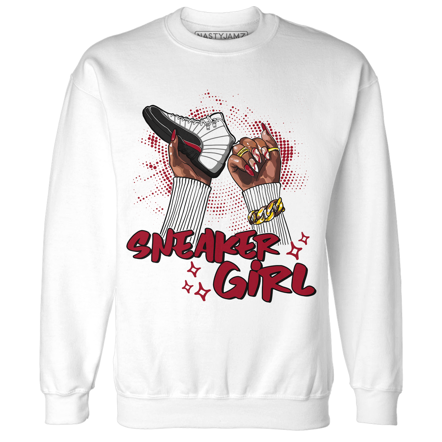Retro Red Taxi 12s Sweatshirt Match Sneaker Girl Nail - NastyJamz