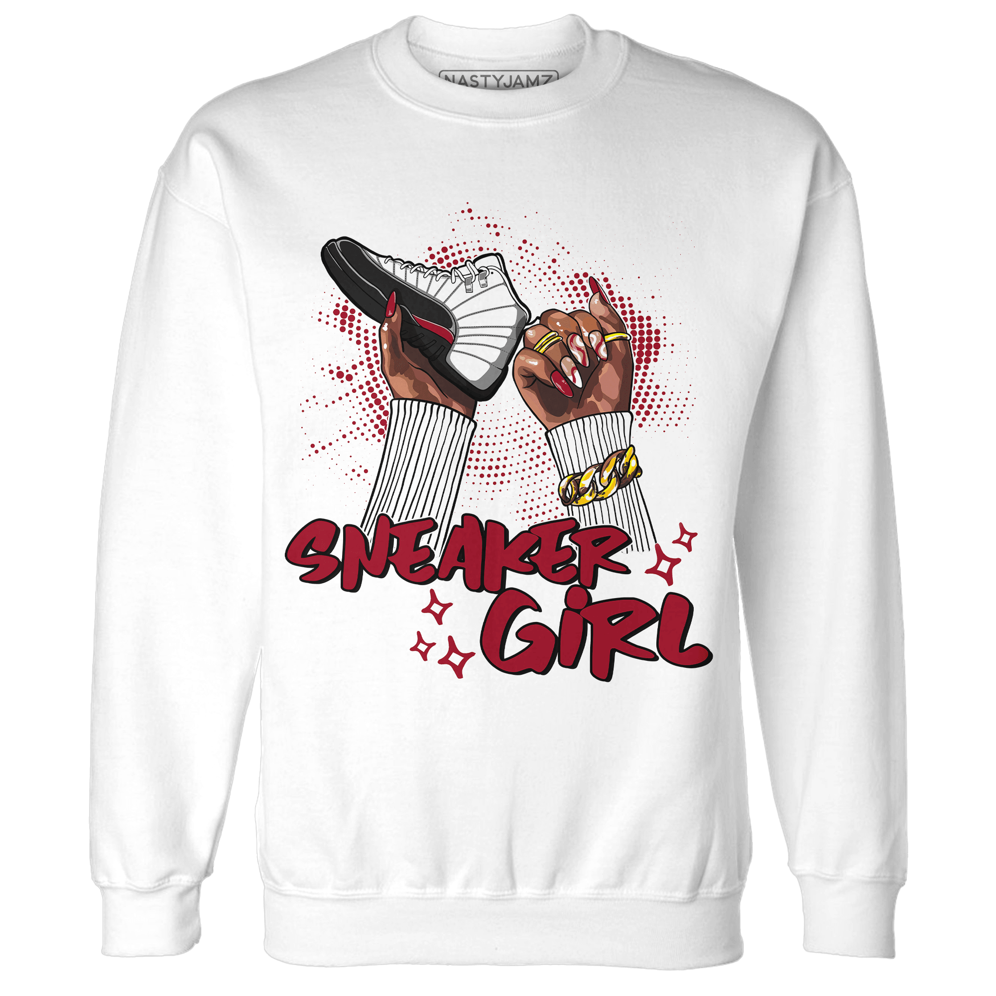 Retro Red Taxi 12s Sweatshirt Match Sneaker Girl Nail - NastyJamz