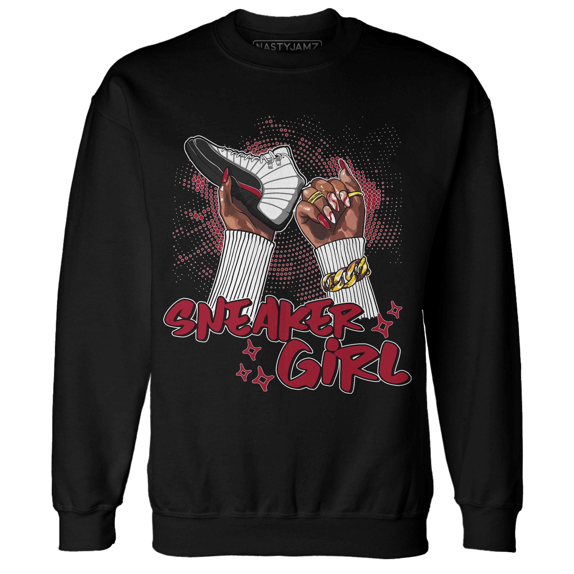 Retro Red Taxi 12s Sweatshirt Match Sneaker Girl Nail - NastyJamz