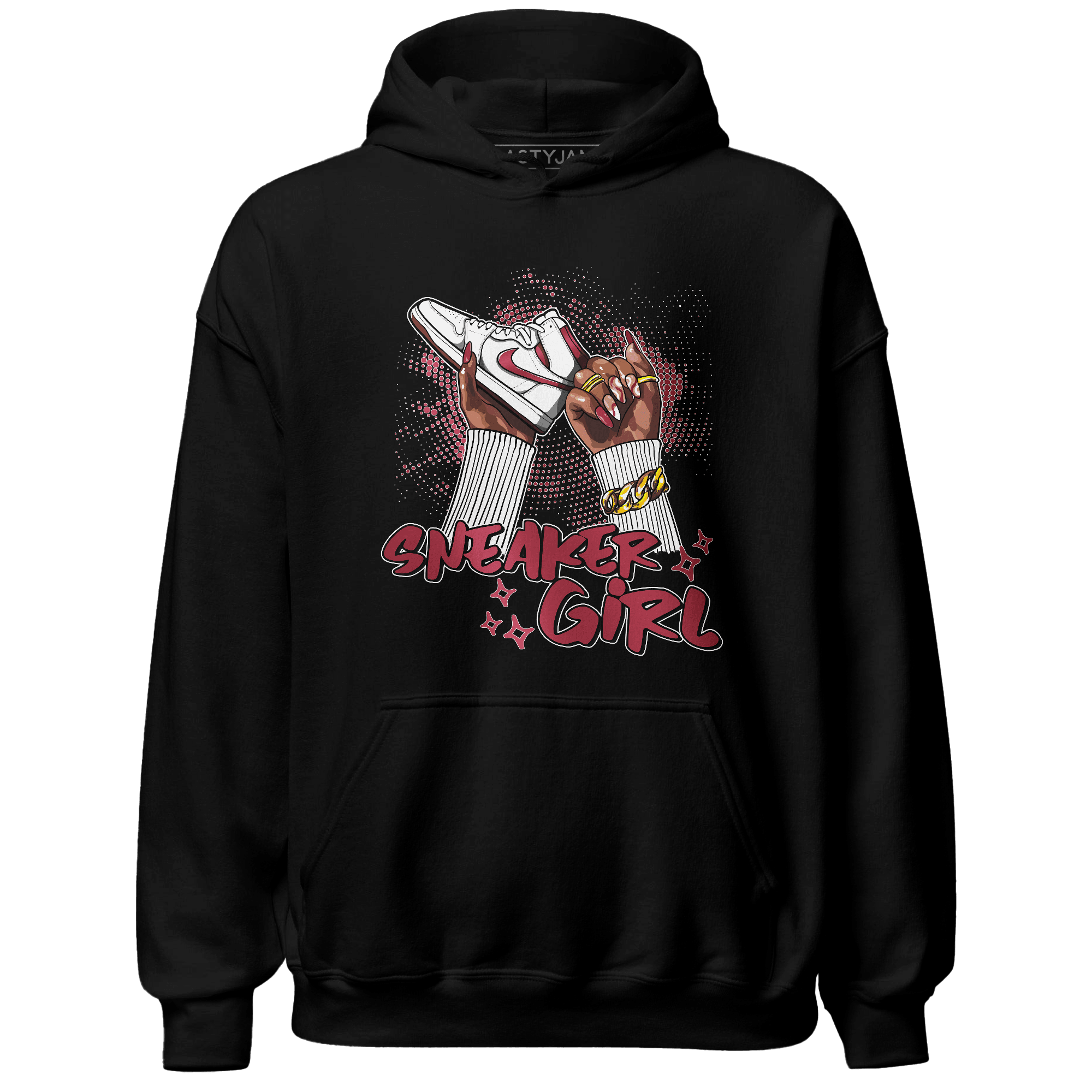 High 85 Metallic Burgundy 1s Hoodie Match Sneaker Girl Nail - NastyJamz