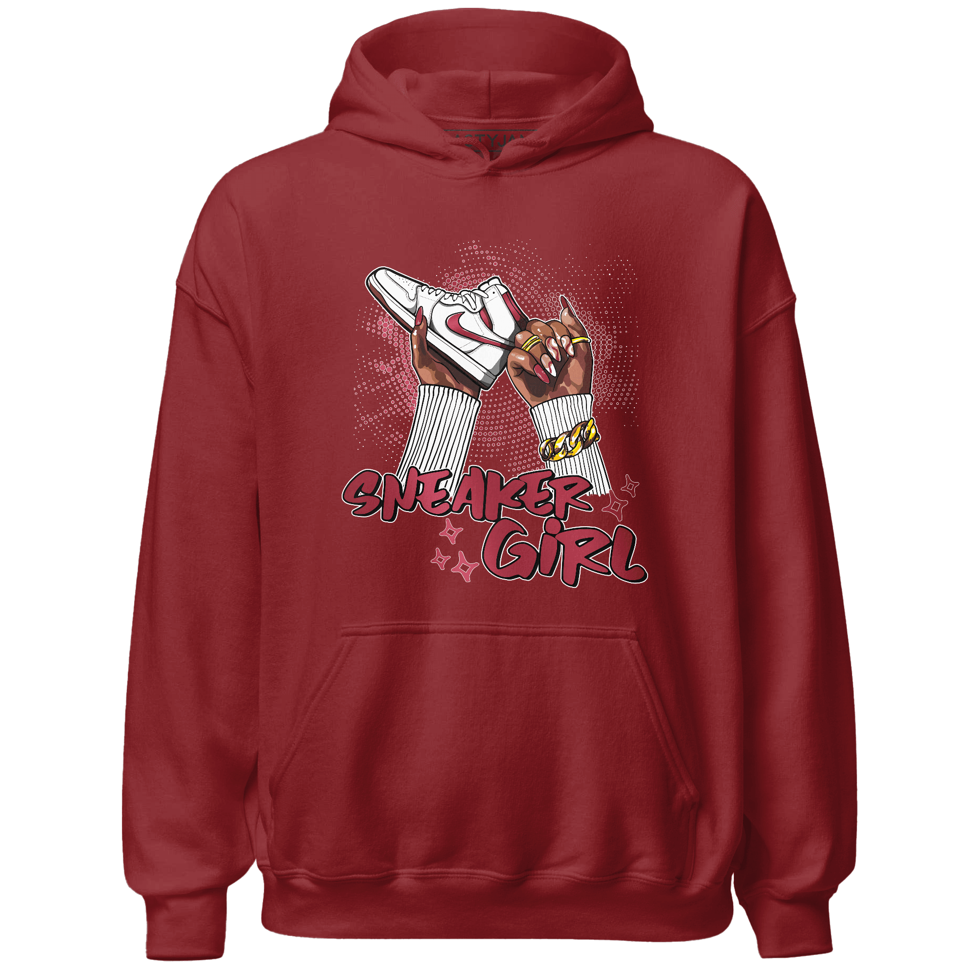 High 85 Metallic Burgundy 1s Hoodie Match Sneaker Girl Nail - NastyJamz