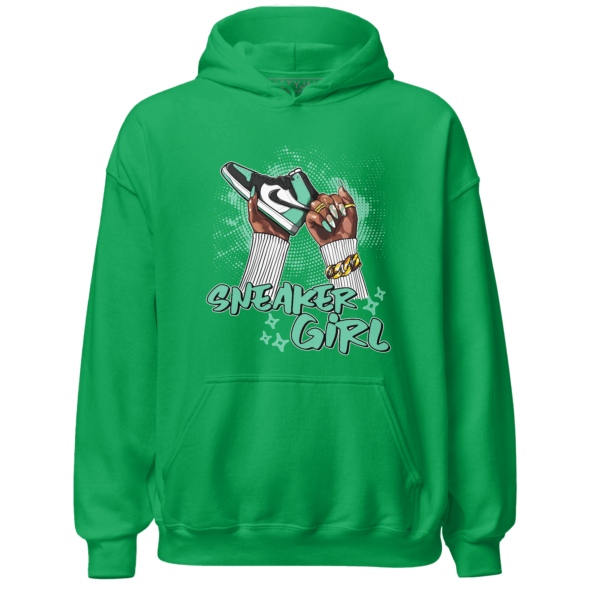 High OG Green Glow 1s Hoodie Match Sneaker Girl Nail - NastyJamz