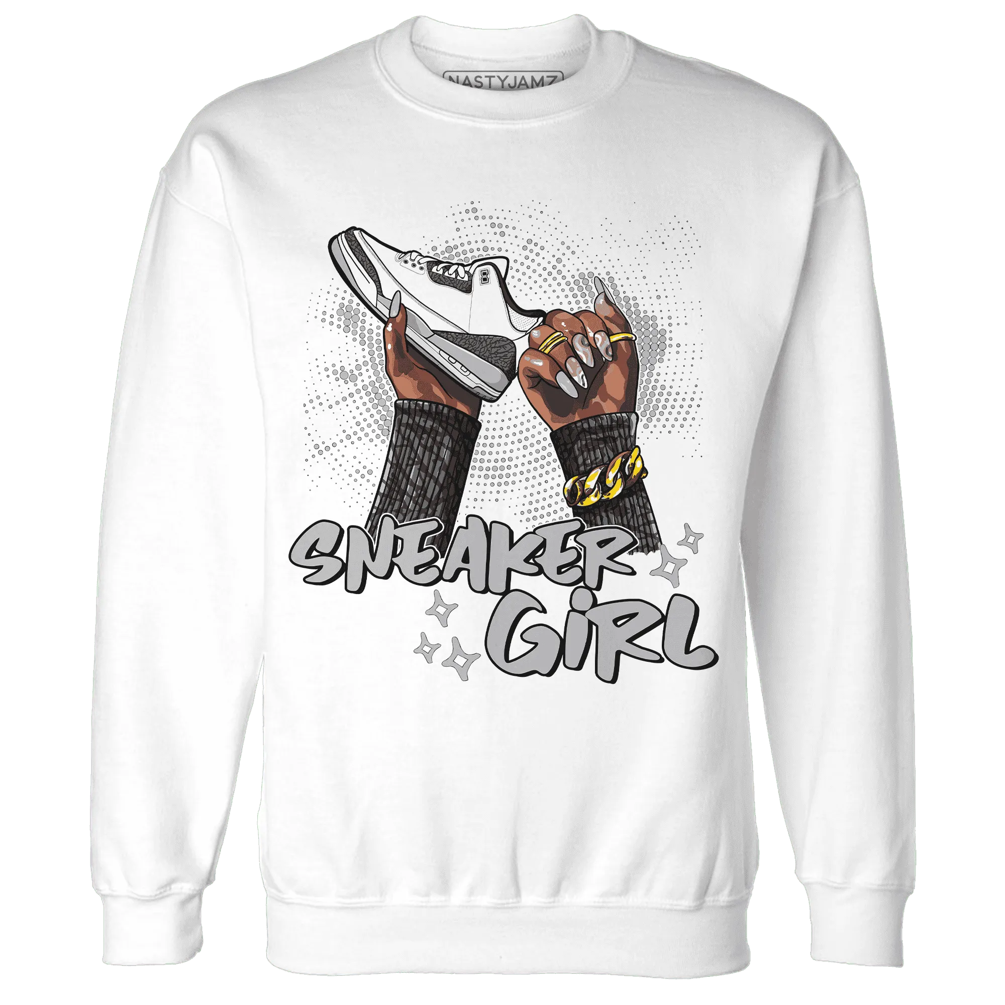 Cement-Grey-3s-Sweatshirt-Match-Sneaker-Girl-Nail