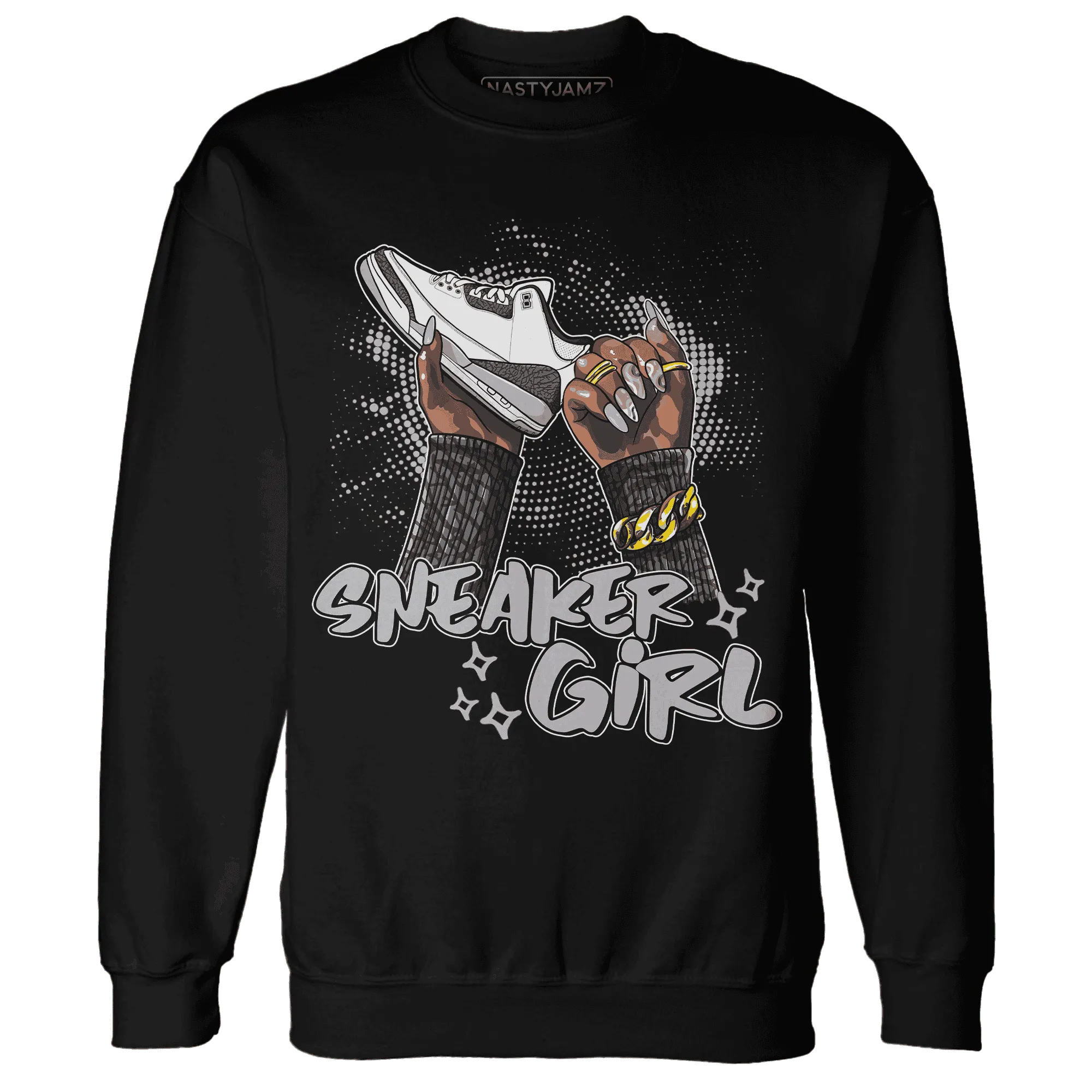 Cement-Grey-3s-Sweatshirt-Match-Sneaker-Girl-Nail